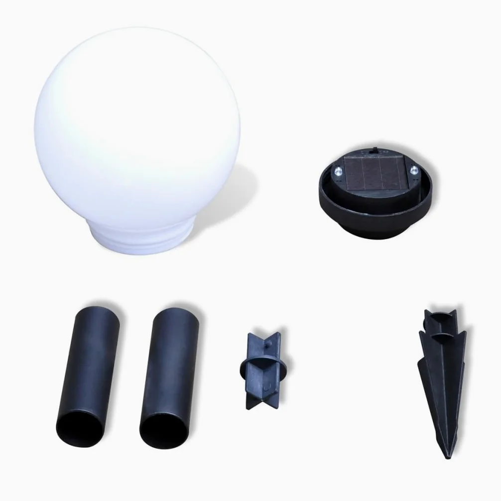 Tidyard 4 pz Lampioni Solari LED Giardino Rotondi 15 cm con Picchetto,Faretti Solari da Giardino,Luci da Esterno Energia Solare