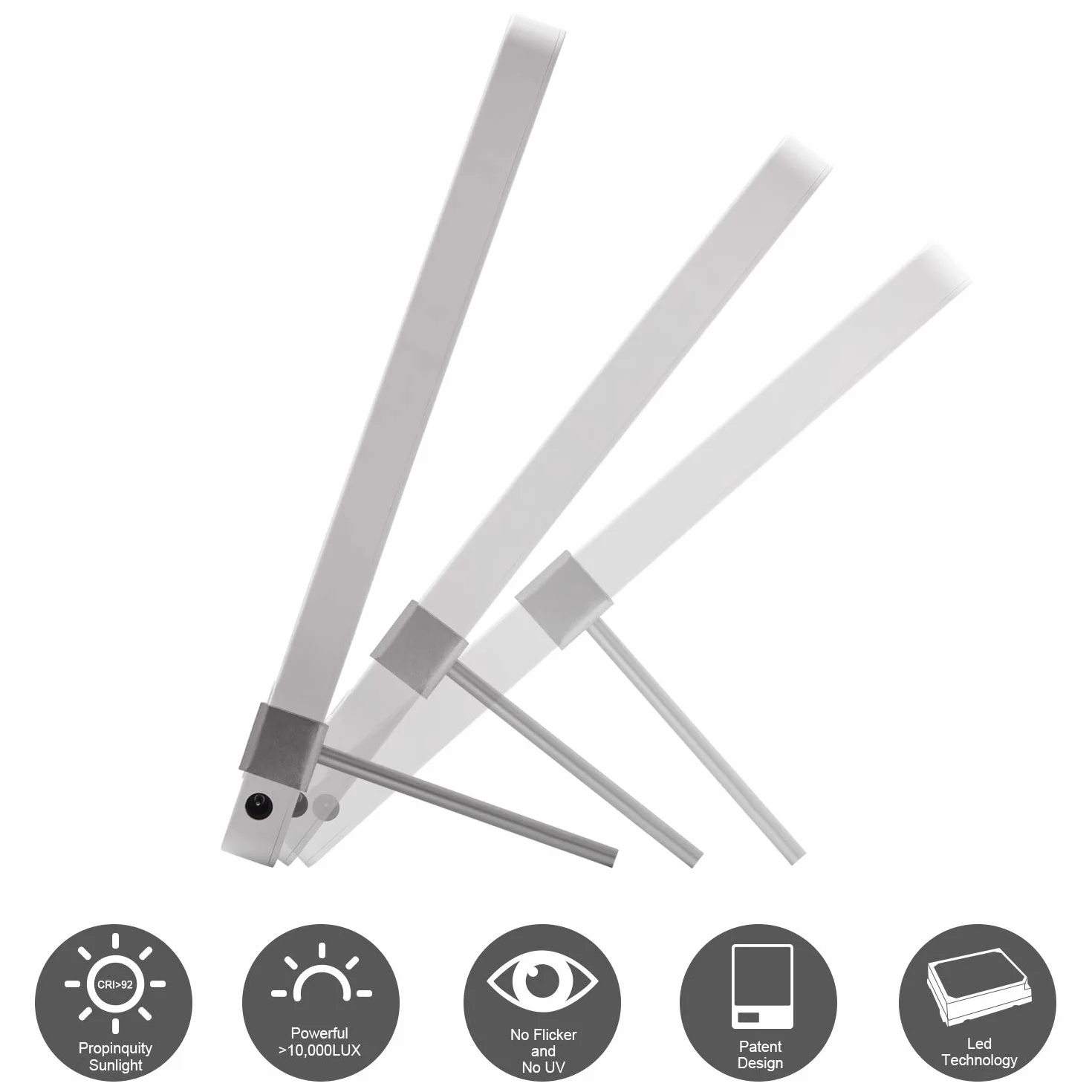 Lampada a Luce Diurna a LED 10000 Lux con 9 Livelli di Luminosità,Simula la Luce Solare,Contro la Depressione Invernale, Luce a LED 10000lux Portatile Aourow con Allarme Luminoso e Batteria Integrata…