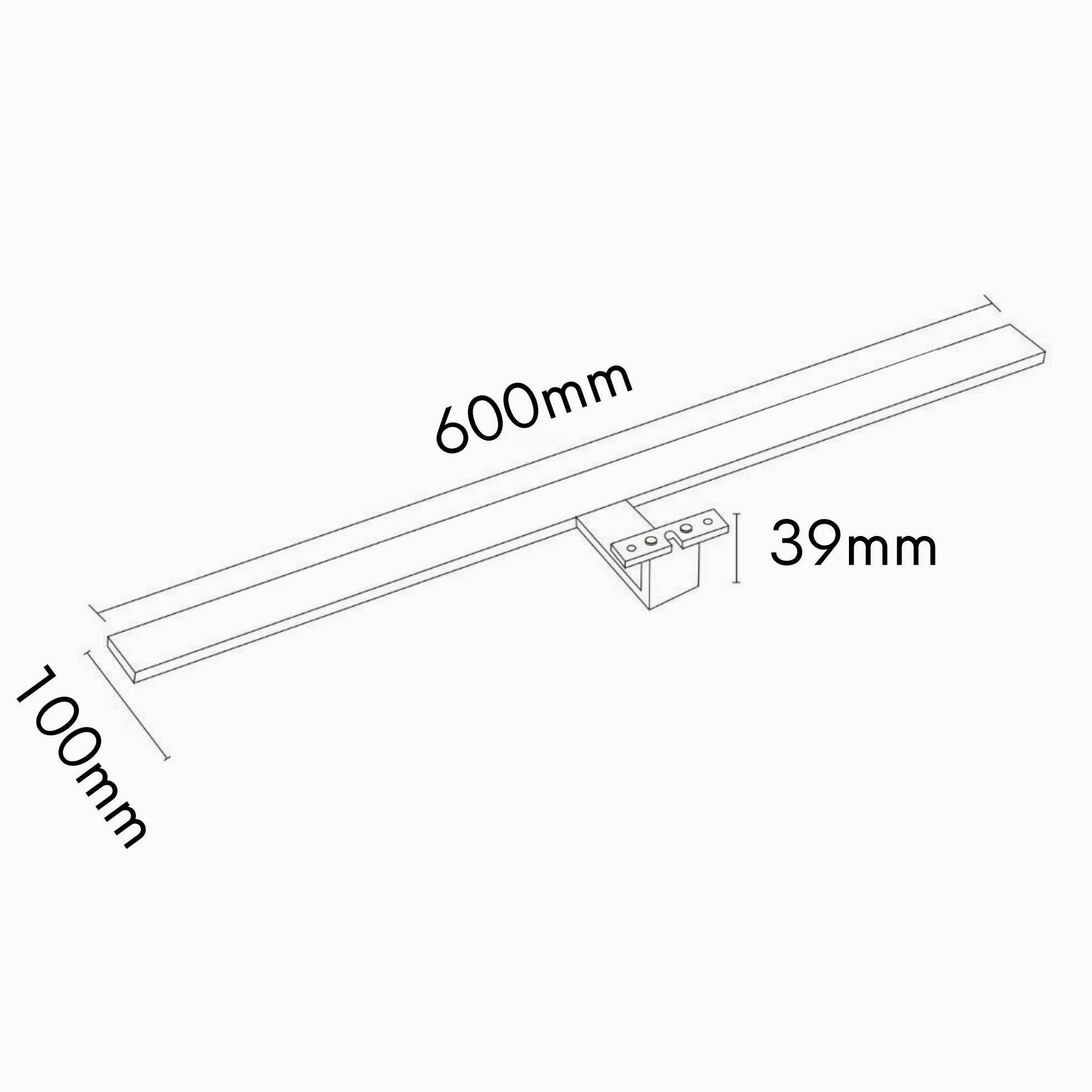 kalb Material für Möbel Lampada a LED da bagno Luce da bagno Lampada per specchio Lampada per armadi Lampada a sospensione, colore della luce: bianco luce del giorno, lunghezza: 600 mm