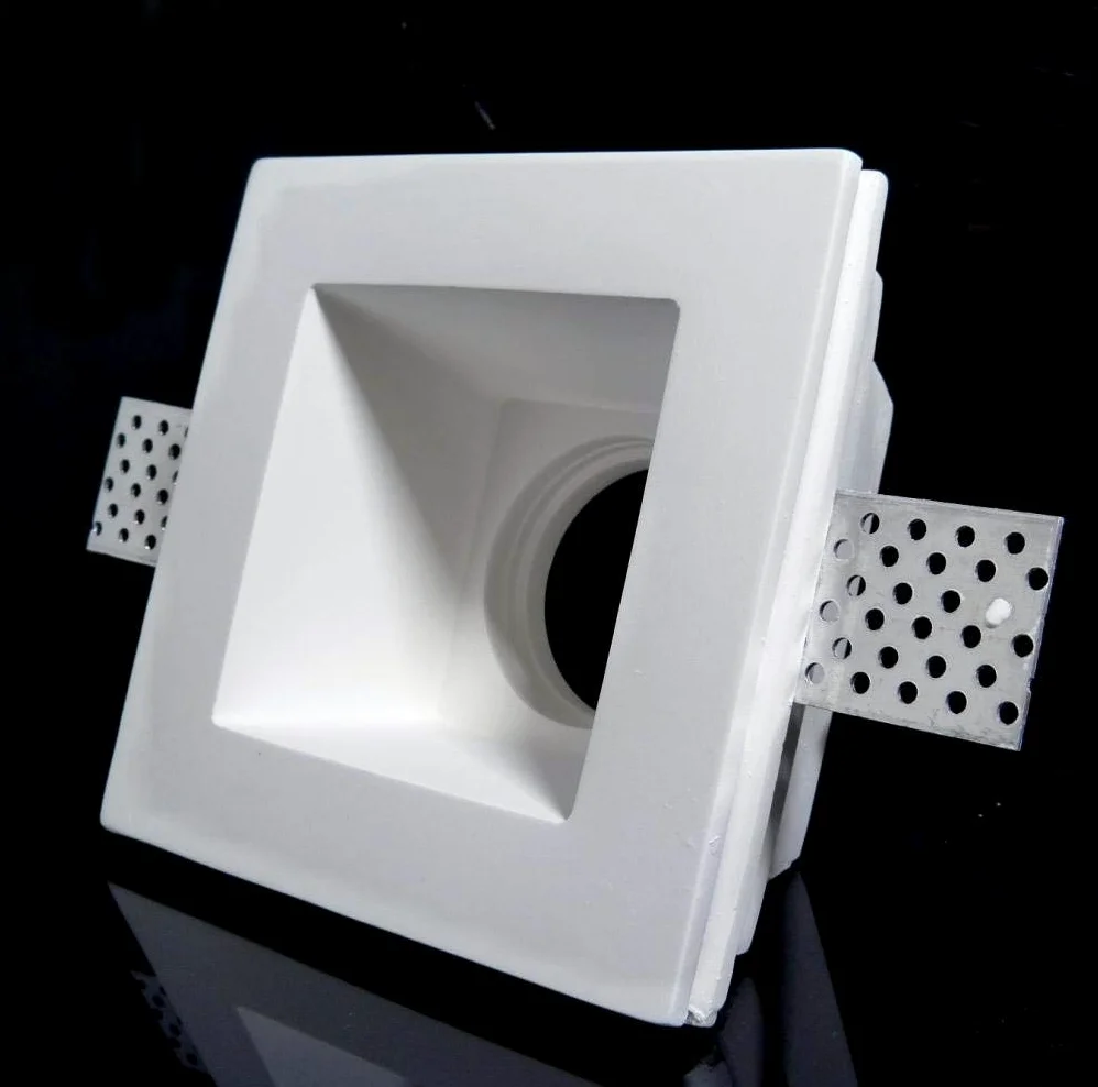 UNIVERSO 10pz PORTAFARETTO QUADRATO 120 * 120mm DA INCASSO IN GESSO PER FARETTI GU10 e GU5.3