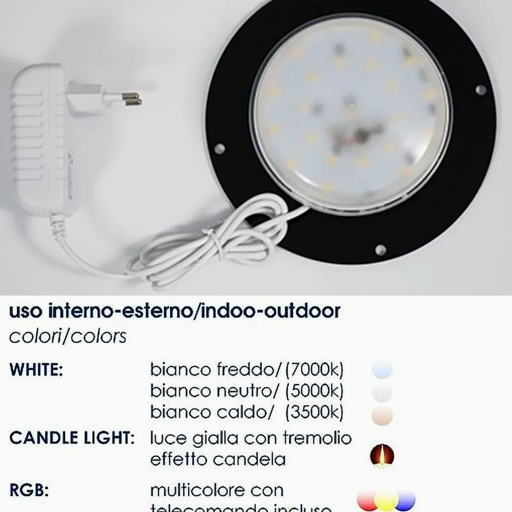Danieli Lampada Vaso Luminoso da Giardino Oak a LED | in Resina Anti-Ingiallimento | Luce Bianco Neutro 4000 k| LED IP67 | Made in Italy | Trasformatore IP20 da 1,1 mt |cm 40x40x100| kg 6,5
