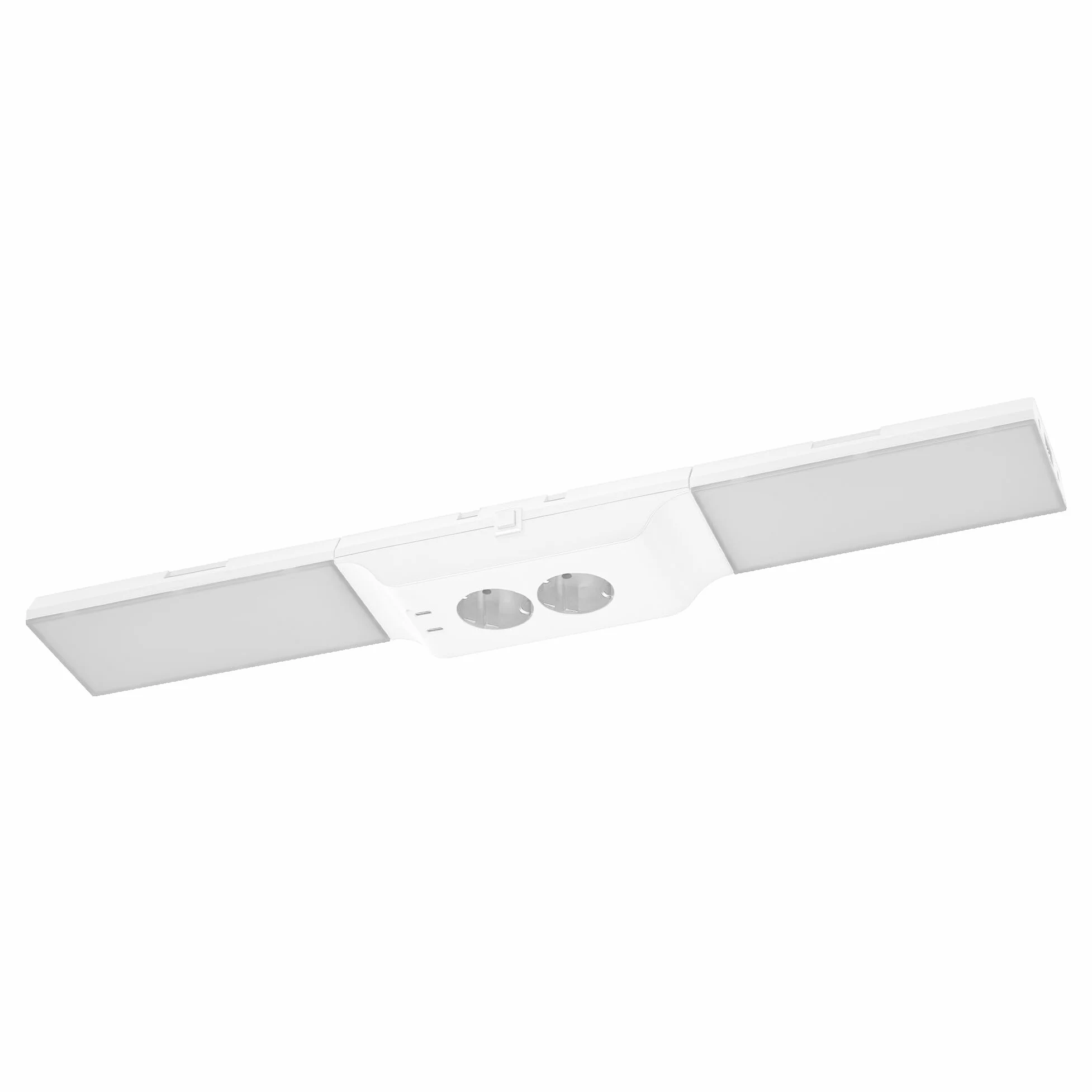 LEDVANCE apparecchio sottopensile con 2 prese e 2 connessioni USB-C, fascio luminoso ampio, 10 W, 500 lm, 3000 K, 830 bianco caldo, dimmerabile, set bianco in plastica (PC), IP20
