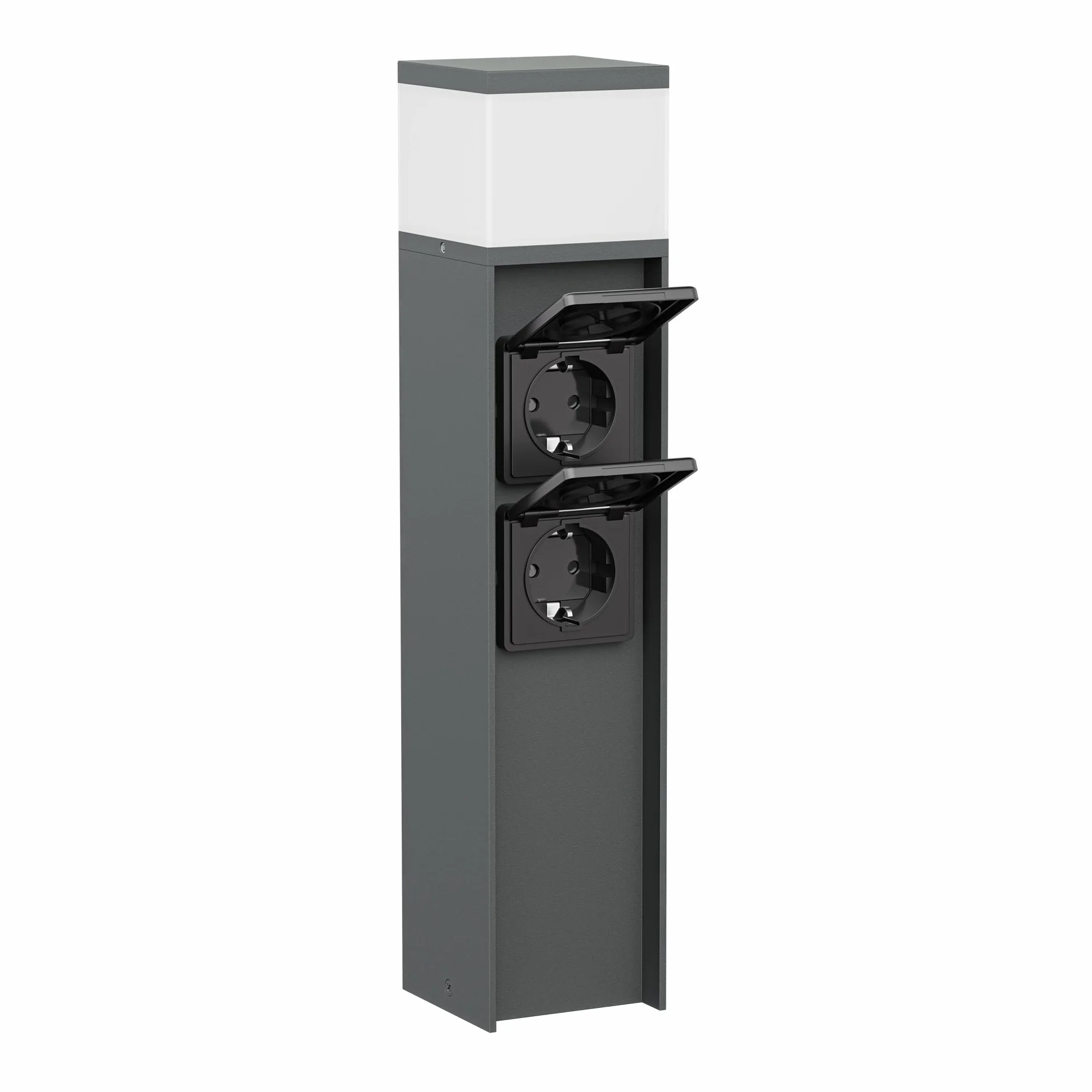 ledscom.de Bollard light PODEL per esterni, Smart Home, 39cm, antracite, 2 prese, incl. lampadina G9, 596lm, bianco
