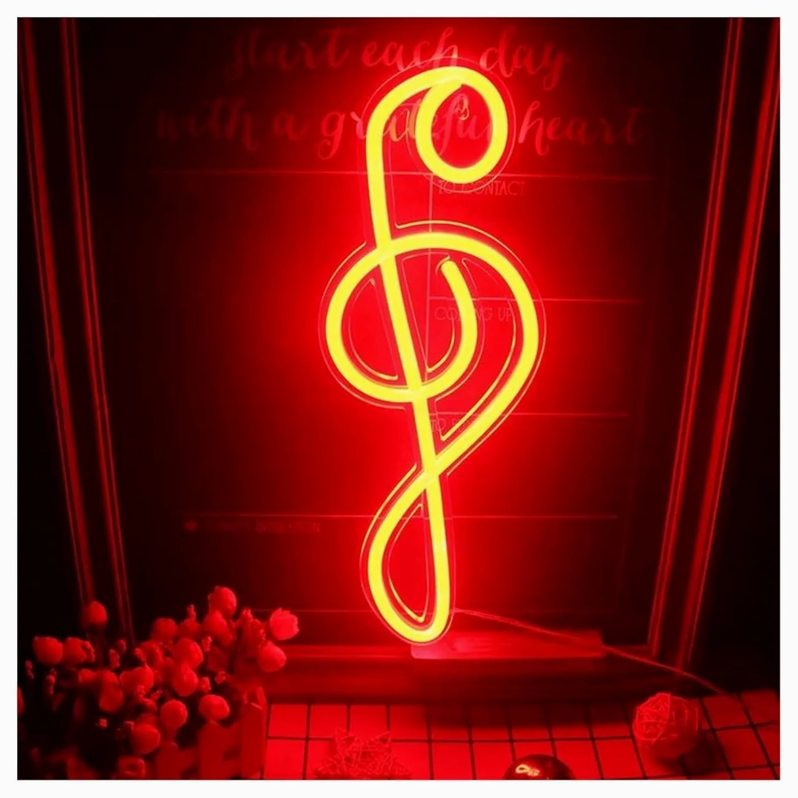 Luci al neon Insegne al neon, luci a LED con note musicali, lampade da parete artistiche per camera letto, negozio, sala feste