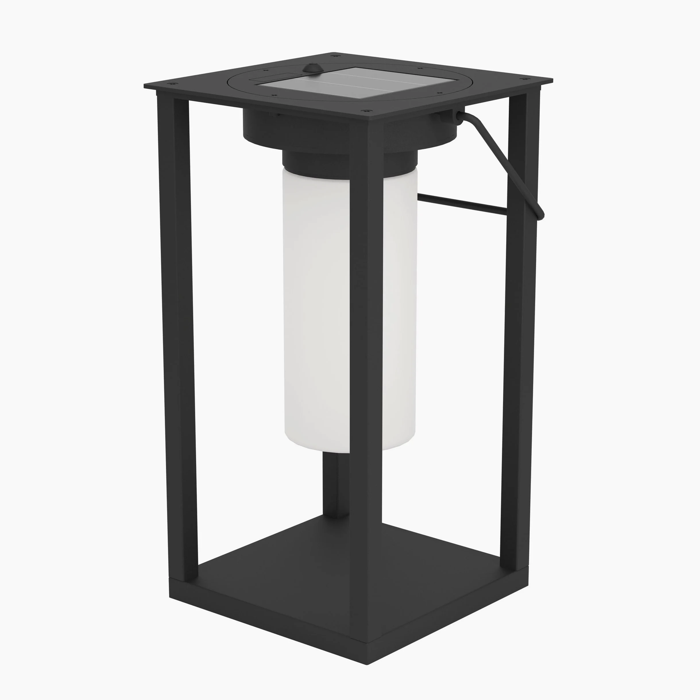 Eglo Lampada a LED da tavolo Usigni, lampada a energia solare per esterni, decorazione per balcone e patio, luce per giardino, lanterna a energia solare in plastica nera, IP44