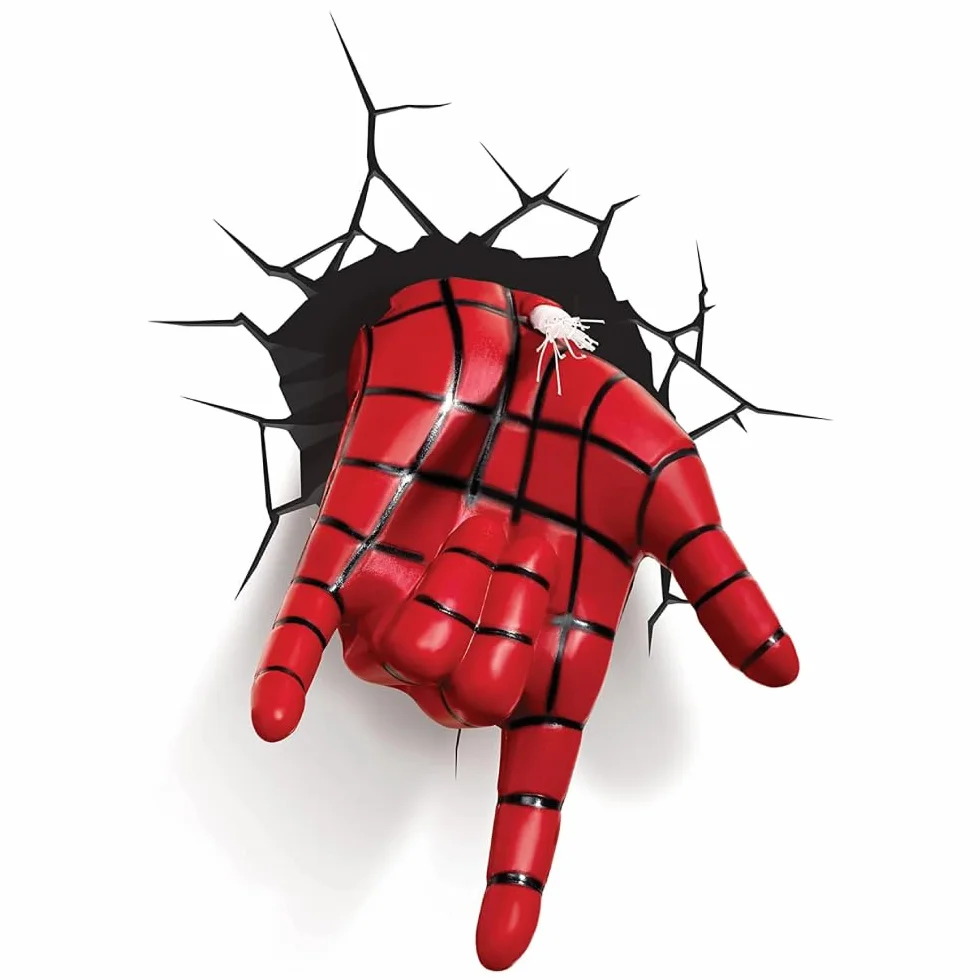 3D Light FX, luce LED da parete con decorazione 3D con la mano di Spider-man, il supereroe Marvel