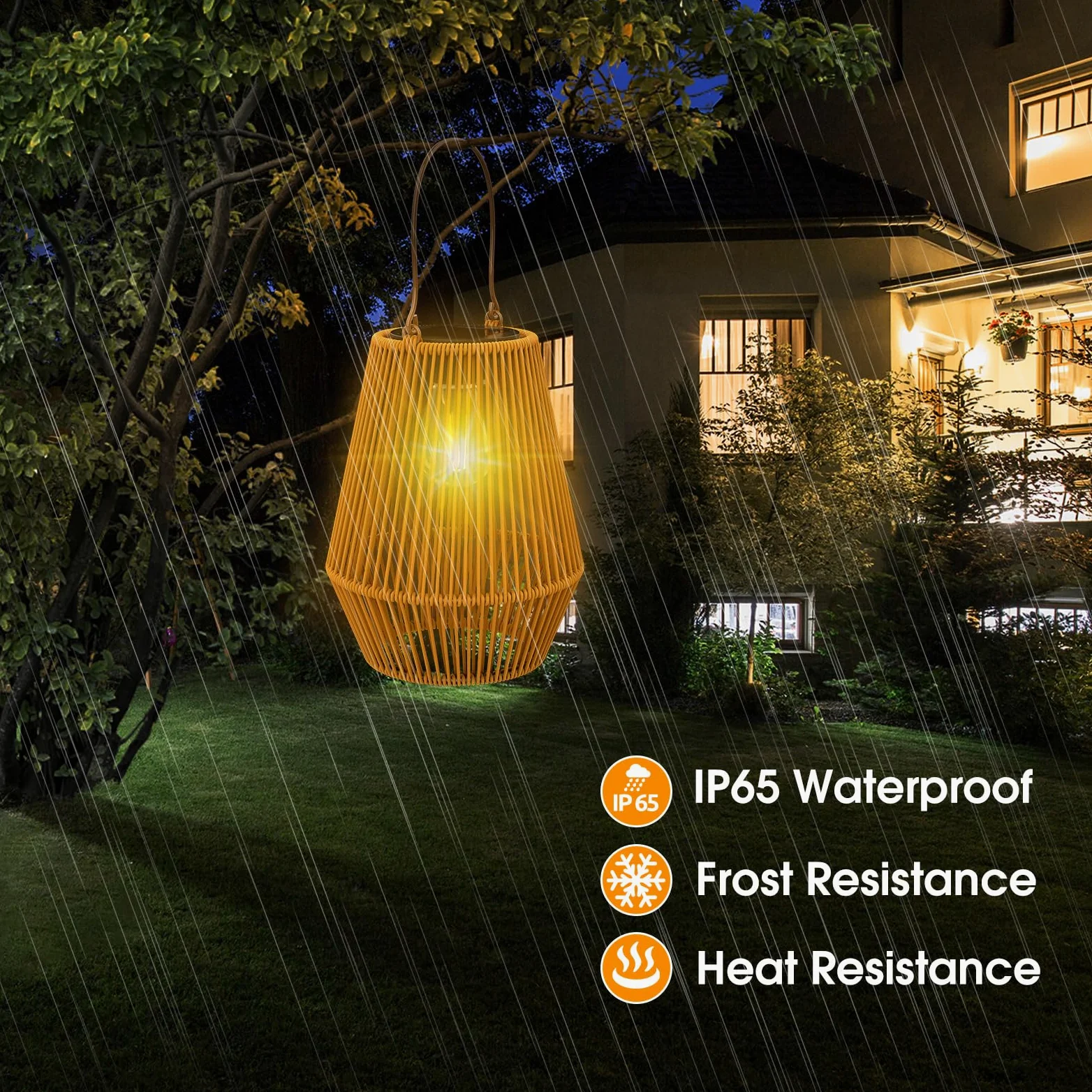 Lanterne da Esterno, KagoLing Lanterne Solari da Esterno 4 Pezzi IP65 Impermeabile Lampada Solare da Giardino per Natale Feste Decorazioni natalizie