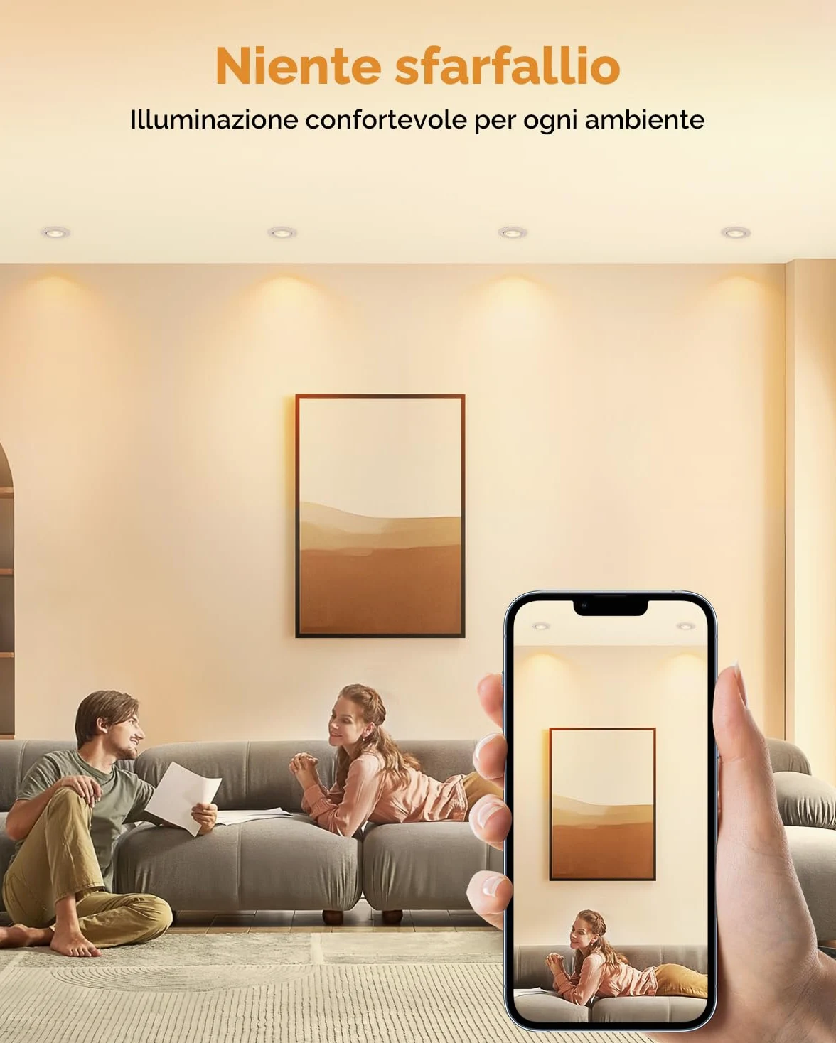 wowatt Faretti LED da Incasso per Cartongesso Dimmerabili 5.5W, Set di 12 | 600LM Luce Calda 2800K Luci da Soffitto Interno Orientabili, IP44 Luci da Soffitto Interno Ultrasottili per Bagno, Foro 68mm