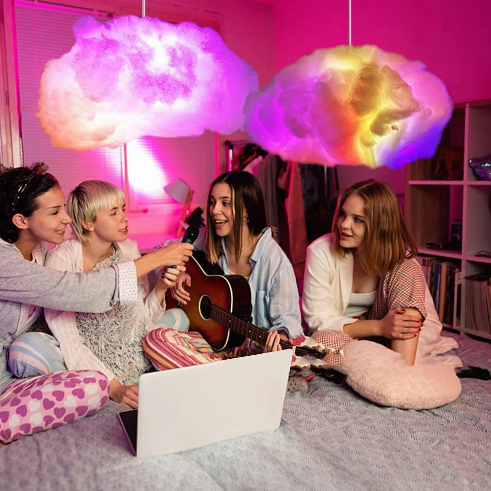 Lampada da Tavolo con luci notturne Smart Cloud, soffitto della Camera da Letto, Decorazione Galleggiante a Forma di Cartone Animato, Decorazione Multifunzionale per cameretta dei
