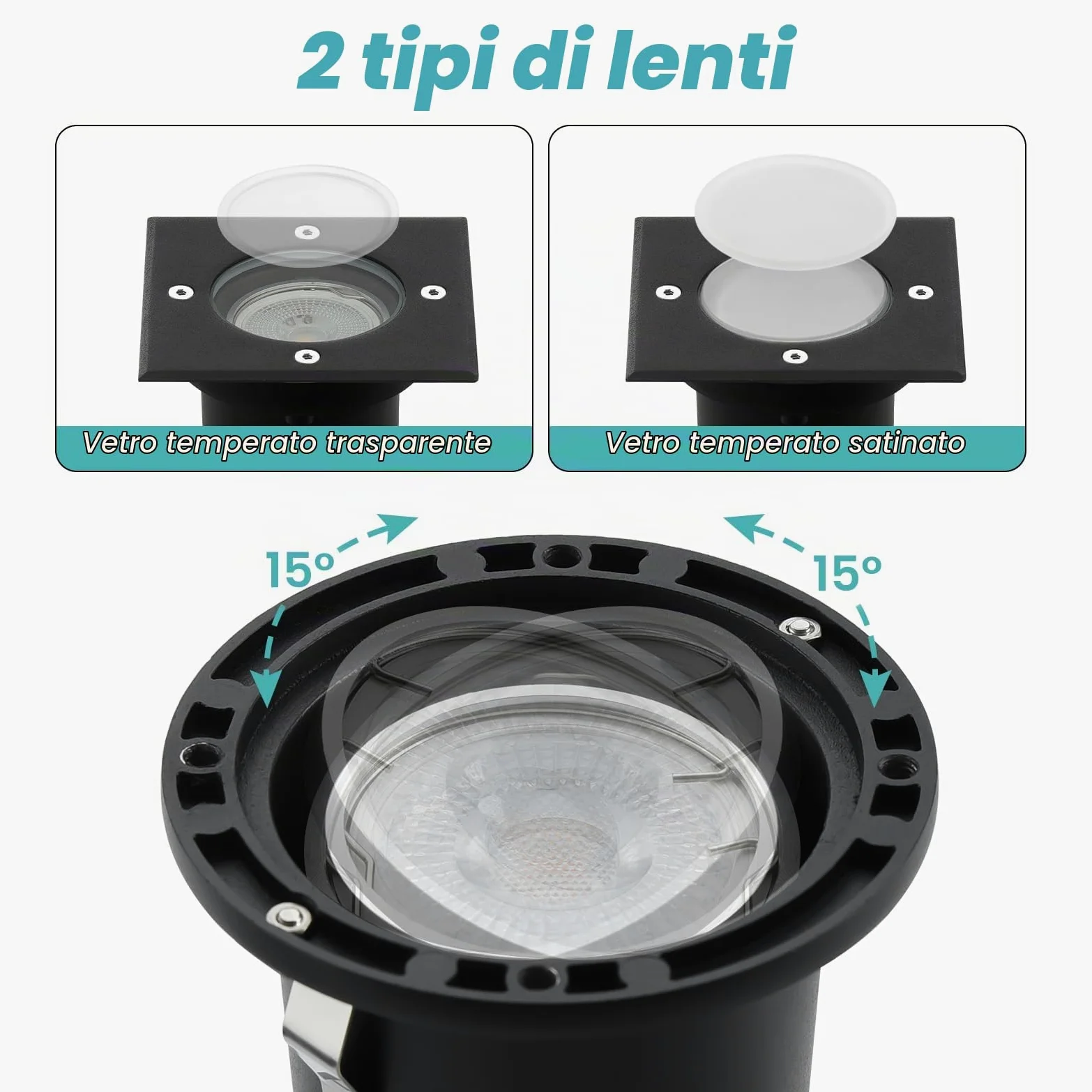 4pcs Faretti Led Esterno per Gu10 3w 230v Bianco Caldo 3000k, IP67 Impermeabile Segnapasso Led Esterno, Segnapassi led esterno per Esterni, Giardino, Terrazza, Cortile, Passerella