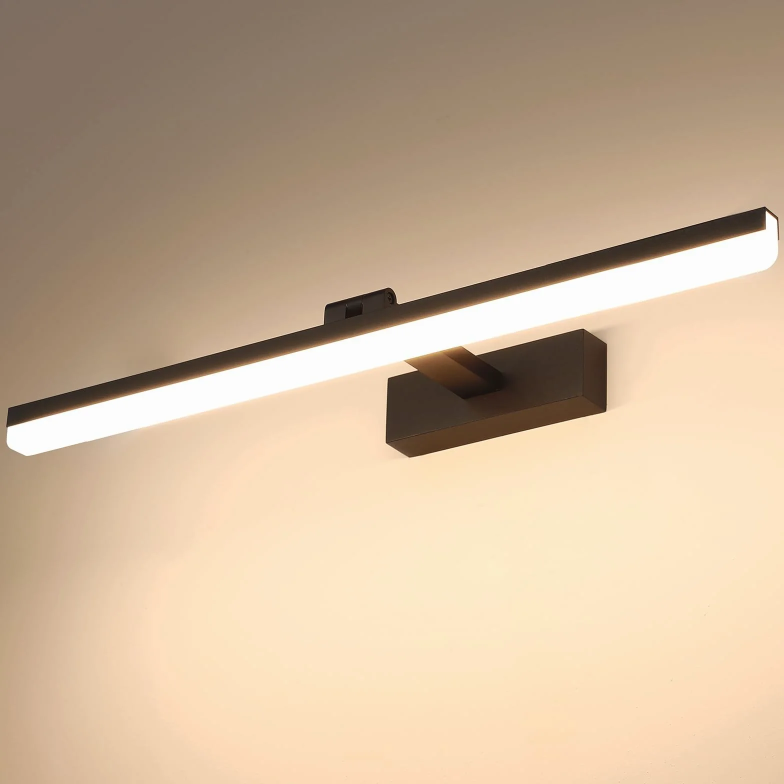 LED Lampada a Specchio 60cm, 18W IP44 Lampada a Specchio Bagno, Lampada da Lampada Da Parete Alluminio Bagno Lampada Da Parete Bagno, Bianco Naturale 4000K, Nero