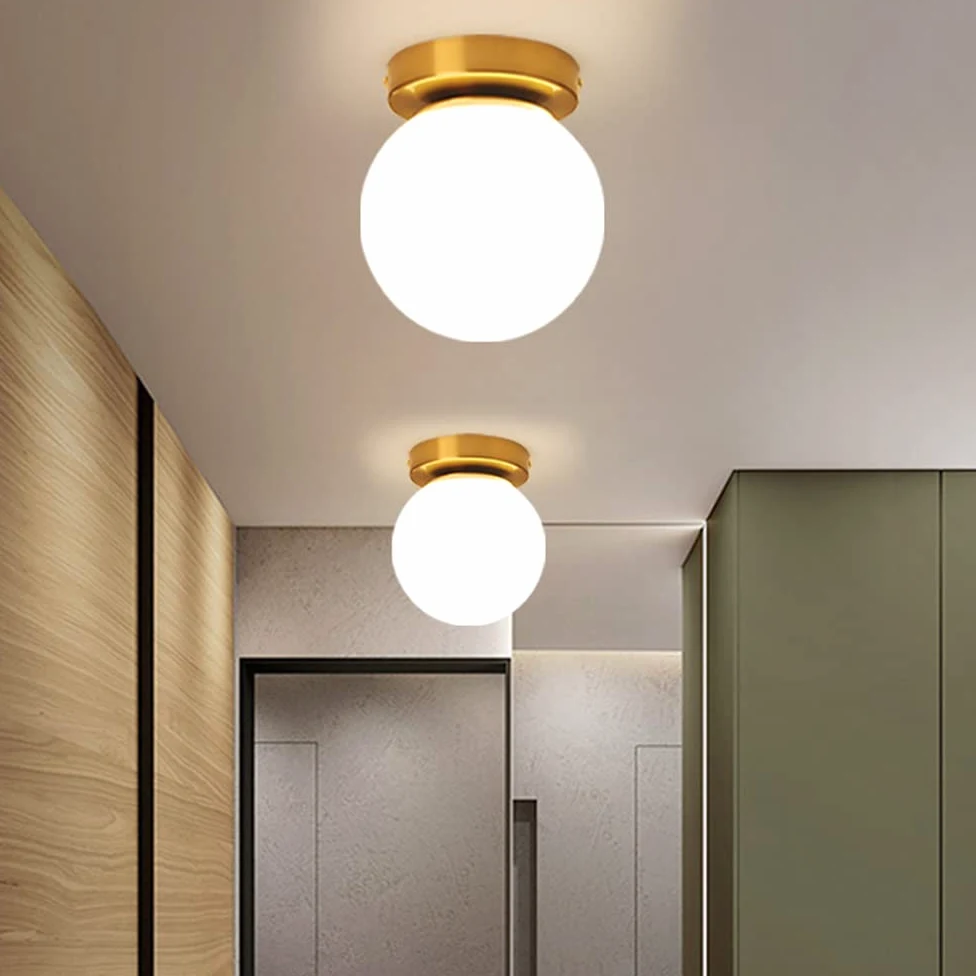 Mengjay Lampada da Soffitto in Vetro, Mini Plafoniera Moderna, Sala da Pranzo, Camera da Letto, Cucina, Corridoio, Lampadari, Decorazioni Artistiche, Base E27 40W