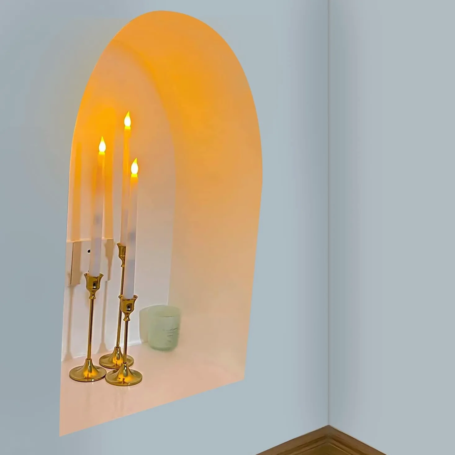 24 Pezzi Candele LED Elettriche, Candele Senza Fiamma, Candele a Batteria, Candele Coniche Led Fiamma Tremolante per Natale, Ringraziamento, Festa (Bianco, 2.1 x 28 cm)