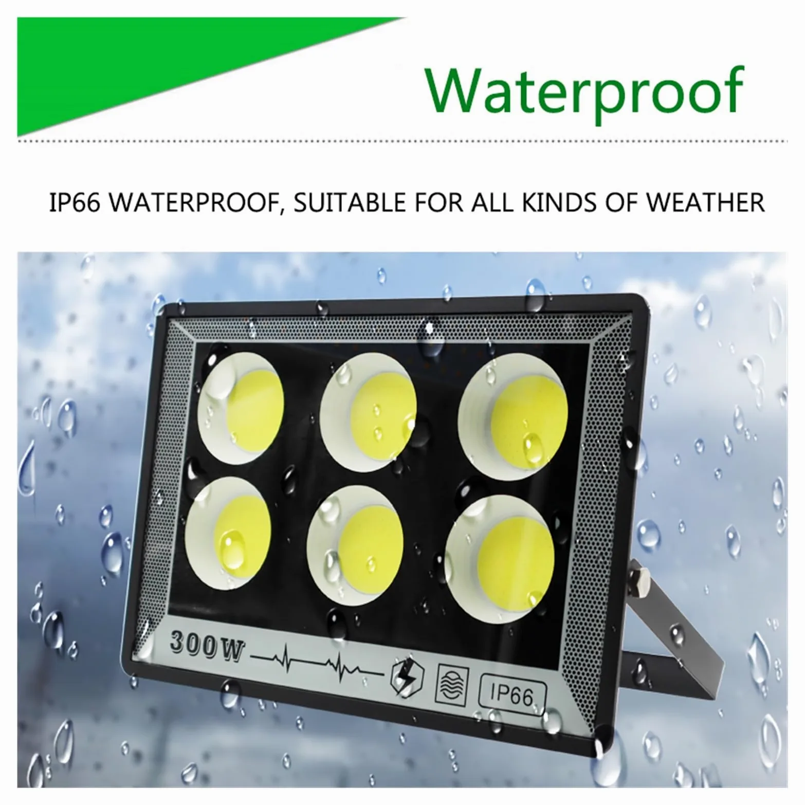 Proiettore a LED 50W 100W 200W 300W 500W Impermeabile ad Alta luminosità Proiettore da Giardino for Esterni Illuminazione Faretto Luci di inondazione da Parete(Cold White,COB 100W)