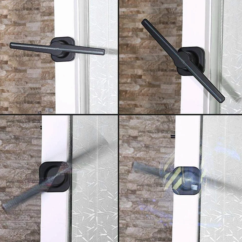 Proiettore pubblicitario olografico 3D, proiettore olografico 3D Display LED Fan Proiettore Ologramma Displayer pubblicitario + 8G Carta di TF per Negozio, Negozio, Bar, Supermercato, ECC.(EU)