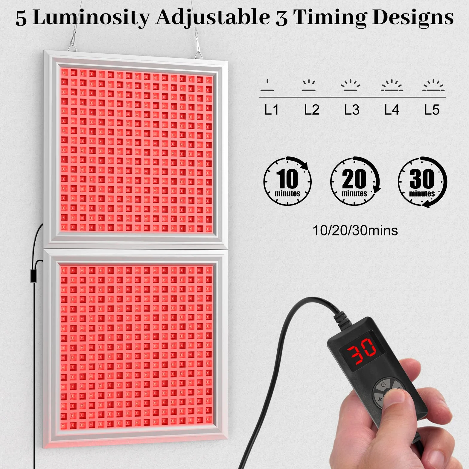 Lampada Infrarossi, Lampada a Luce Rossa Combo 660nm e 850nm, 578 LED Red Light Infrarossi con Timer, Pannello a Luce Rossa per Viso, Corpo, Muscolare, Schiena (La lampada non si riscalda)