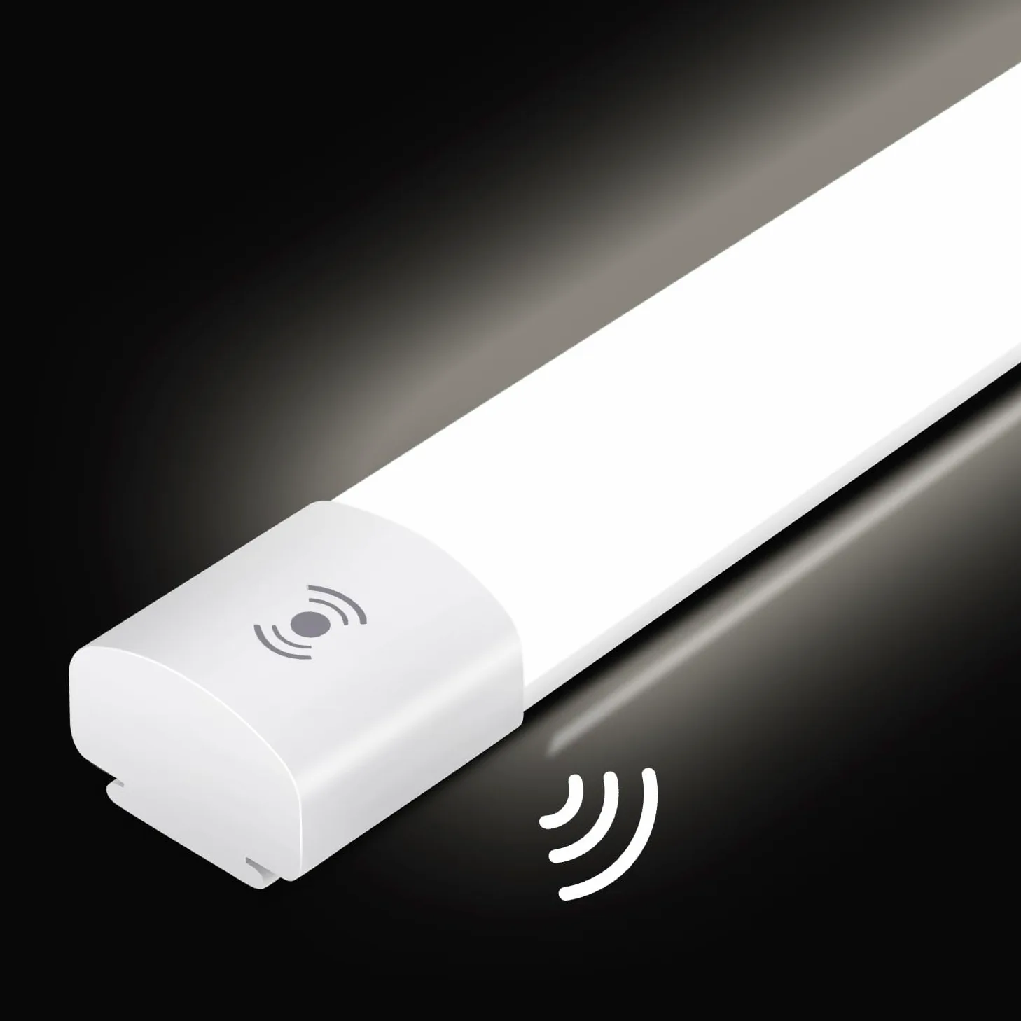 Neon LED120cm Plafoniera Soffitto Lineare con Sensore Movimento, 36W 4000LM IP65 Antipolvere Impermeabile - Luce a Prova di Umidità per Garage, Cantina, Officina e Bagno 4000K - Bianco Naturale