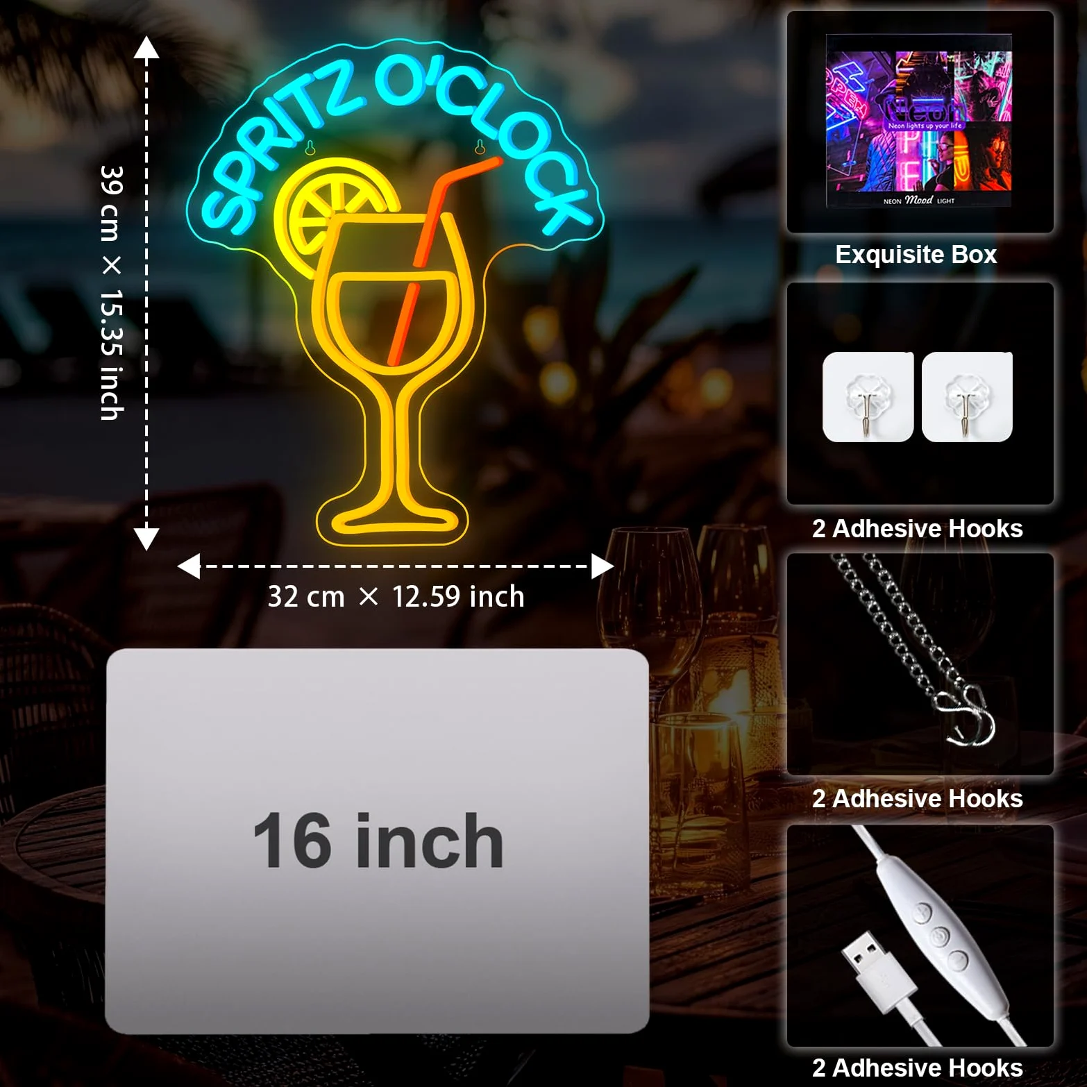 NYXEN Targa neon per cocktail O'clock Neon Sign Beer Time LED per cocktail bar uomo caverna club pub party cucina ristorante