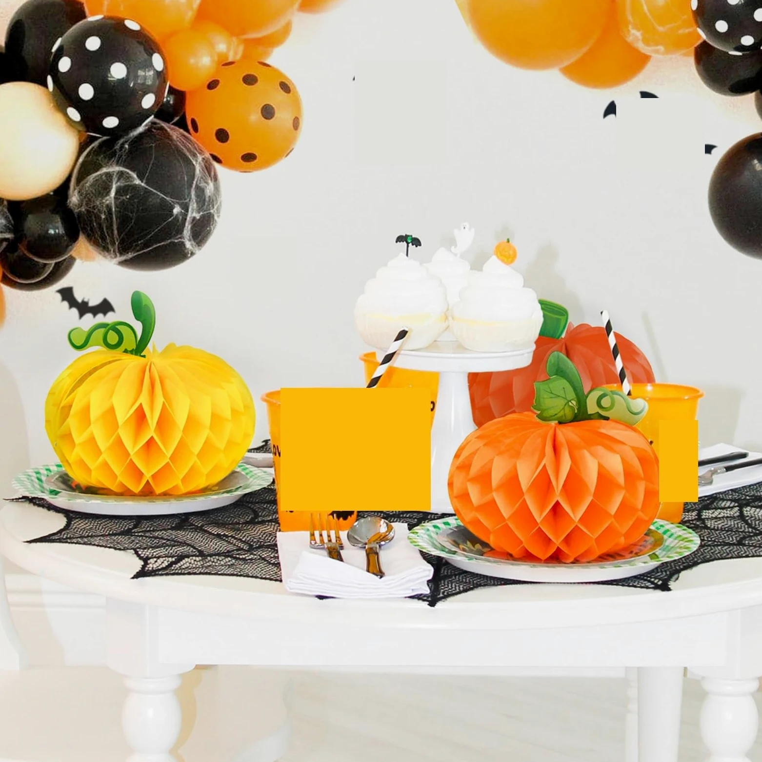Lanterna, Set di 3 lanterne carta a forma zucca