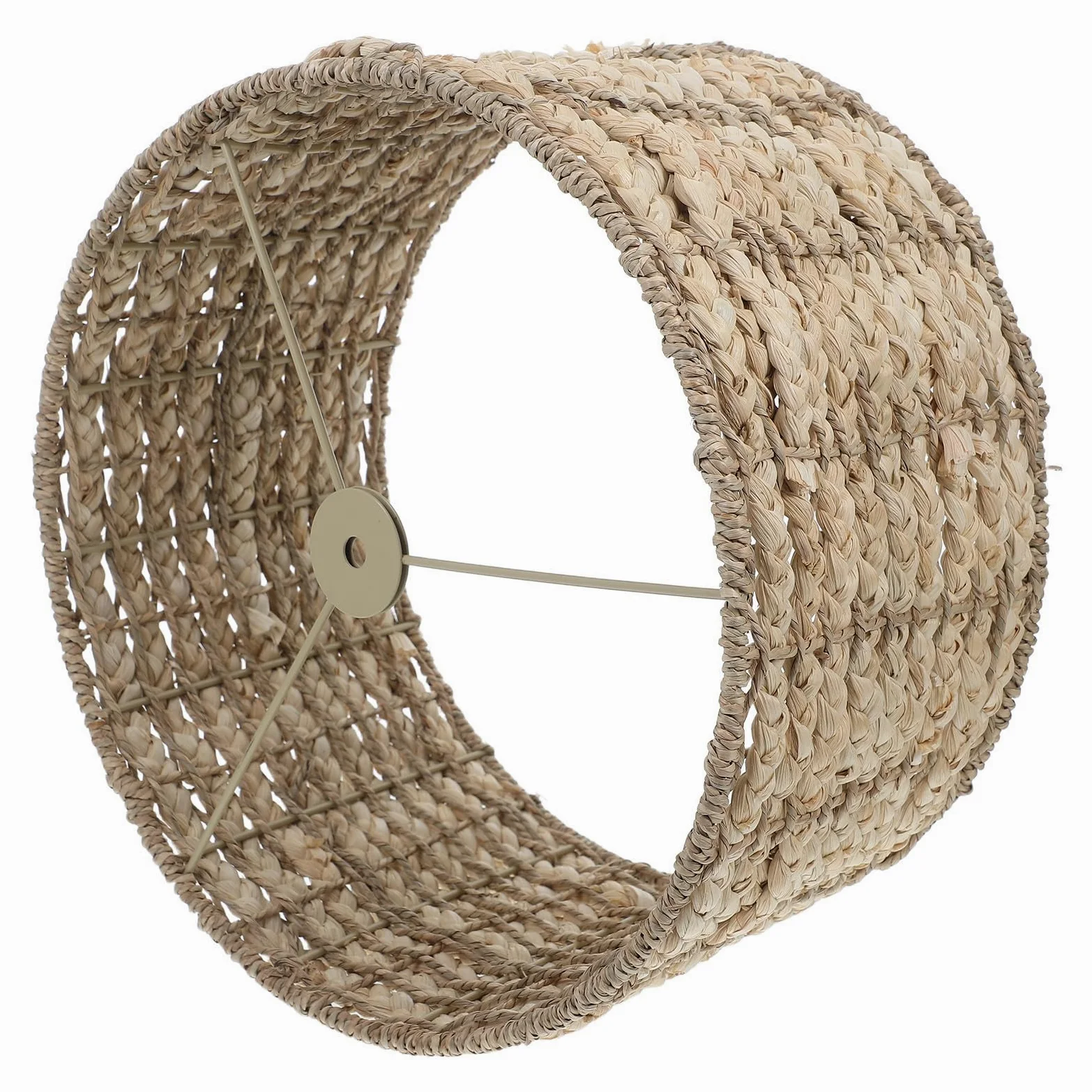 Paralume in Alga Marina e Ferro, Beige, Luce Soffusa, Stile Rustico Naturale, per Casa e Soggiorno, per Lampada a Sospensione e Decorazione Sala da Pranzo