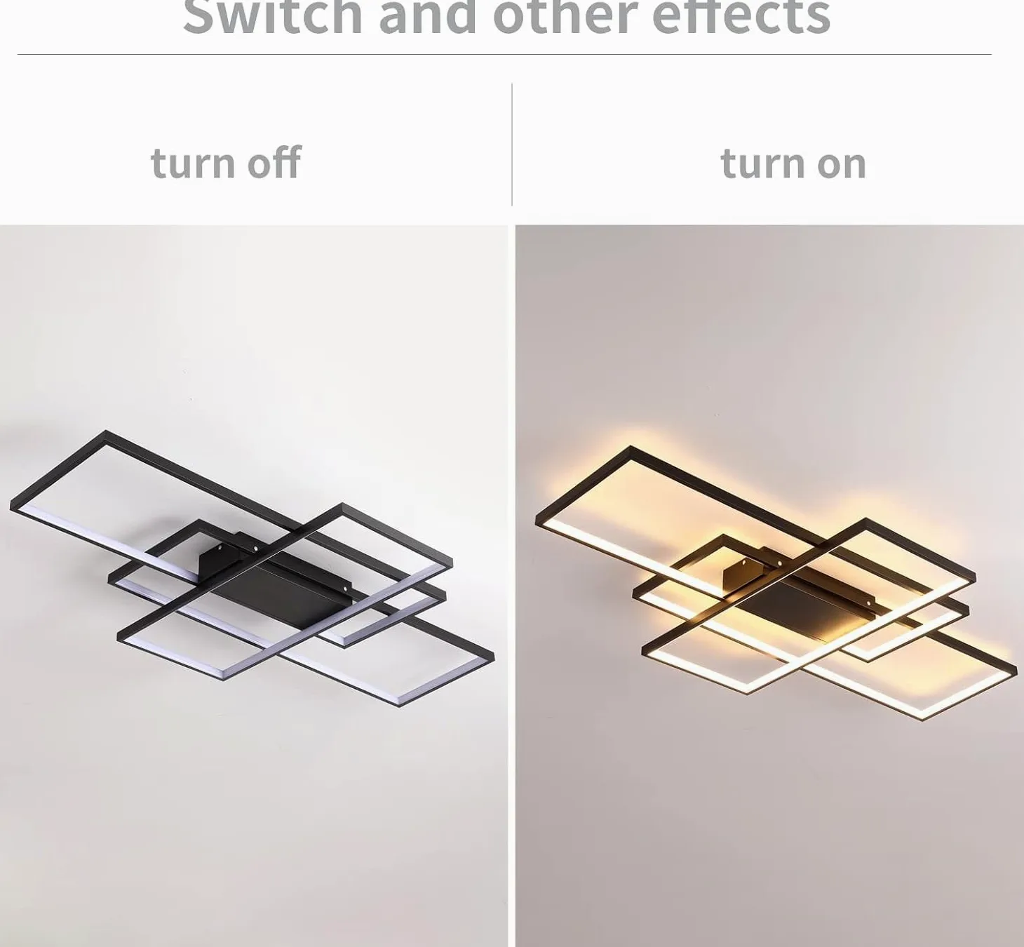 Plafoniera LED Soffitto Moderno Nero 140cm, Dimmerabile Lampadario Soggiorno da Salotto con Telecomando, Lampada da Soffitto Applica a Camera da Letto Cucina e Ufficio Soggiorno Lampadari