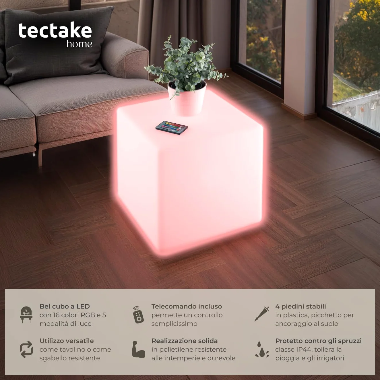 tectake® Cubo luminoso LED