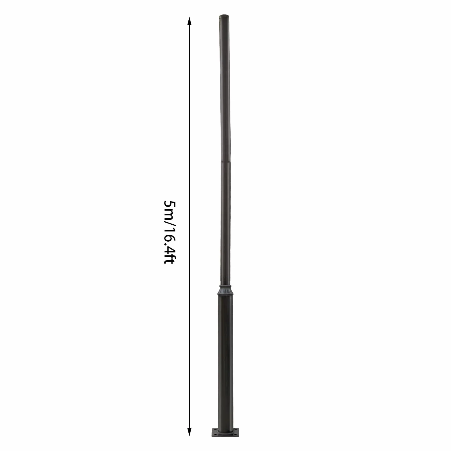 Palo per lampione solare, 5 m/16,4 m, asta per illuminazione stradale, pali in acciaio zincato alto per illuminazione esterna, per l'installazione di varie lampade stradali