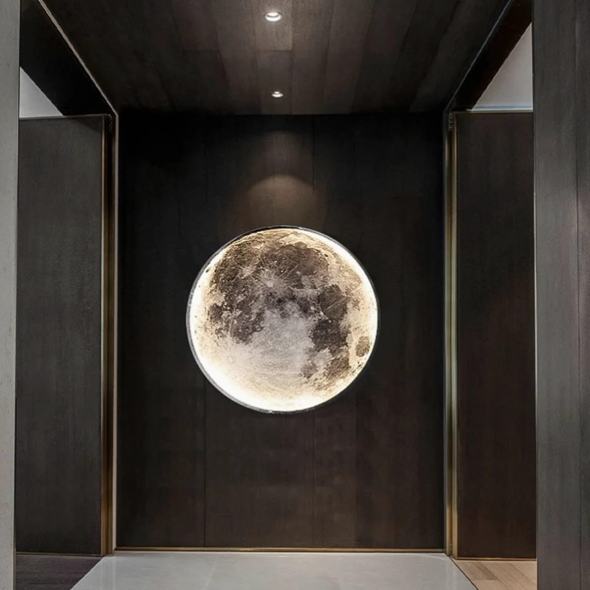 Lampada da Parete a LED Luna con Telecomando, Applique da Parete Interni Moderna Rotonda Lampada da Comodino Acrilico Illuminazione per Camera da Letto Soggiorno Scala Luce Notturna (24cm)