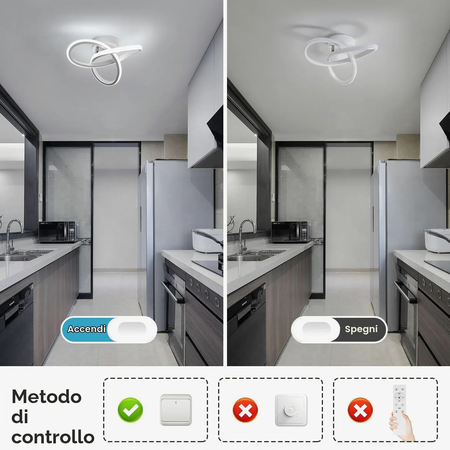 Osairous 2 Pezzi Plafoniera LED Soffitto Moderno, 22W 2475LM Lampadario LED Camera da Letto, Lampada da Soffitto Soggiorno Bianco Design Fiore per Cucina Corridoio, Bianco Freddo 6500K, 25CM