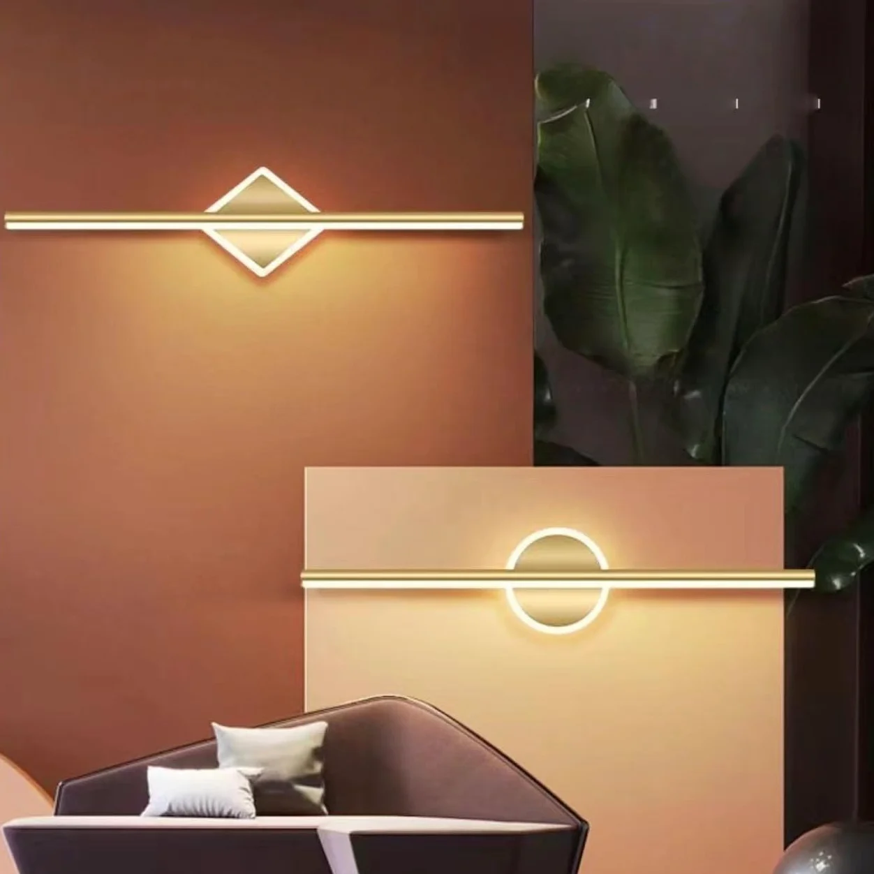 Luce specchio bagno Oro/Nero Lampada Specchio Bagno Luce per Specchio Bagno LED Moderna Illuminazione da Parete (Diamante d'oro, 80 centimetri)