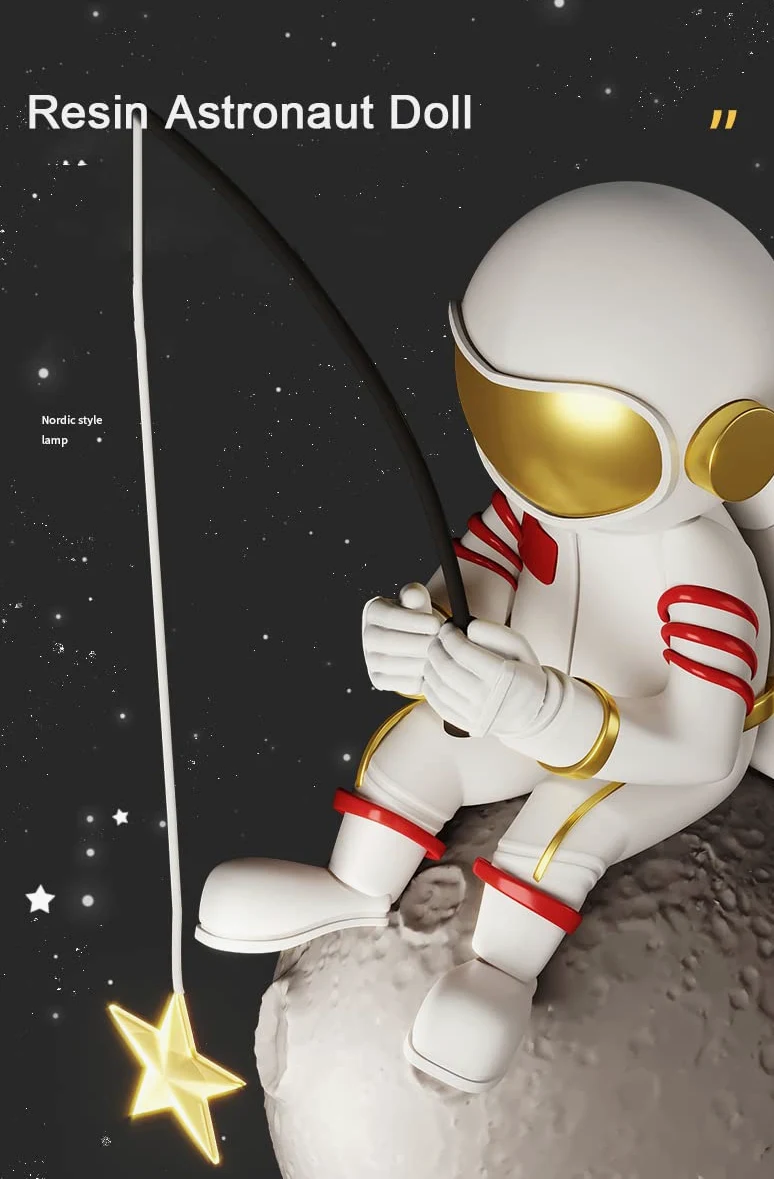 Applique da Parete LED per Bambini lampade da comodino Dimmerabile per camera dei bambini creativa Astronauta Spaziale Moderna Lampada a Muro Interni per Vivaio Stanza Bambin camera da letto comodino