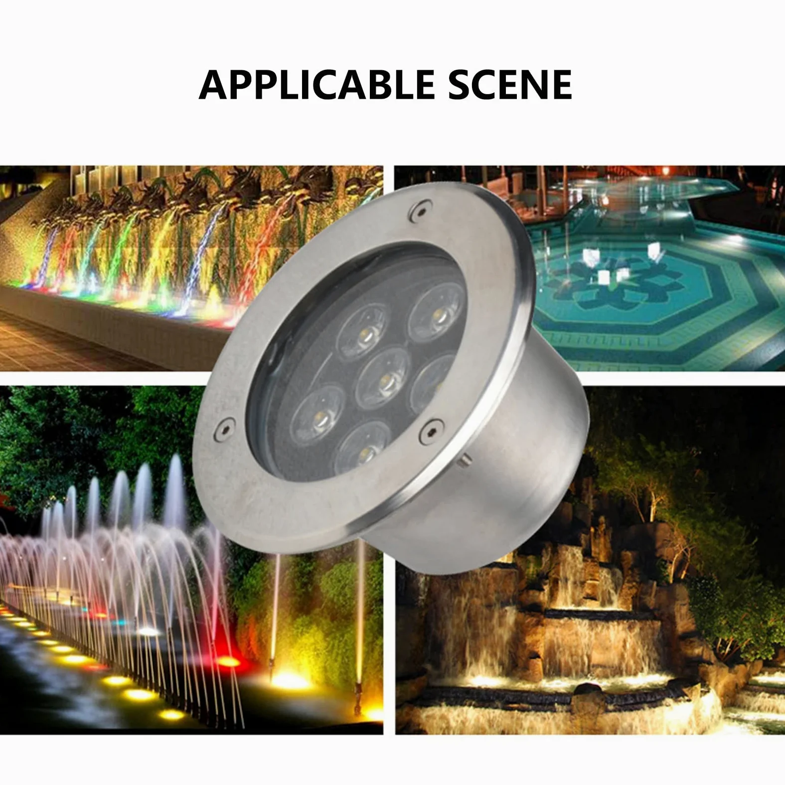 Luci di fontana subacquea LED 2Pack IP68 impermeabile 24V incorporato 3w luci piscina in acciaio inox (Natural)