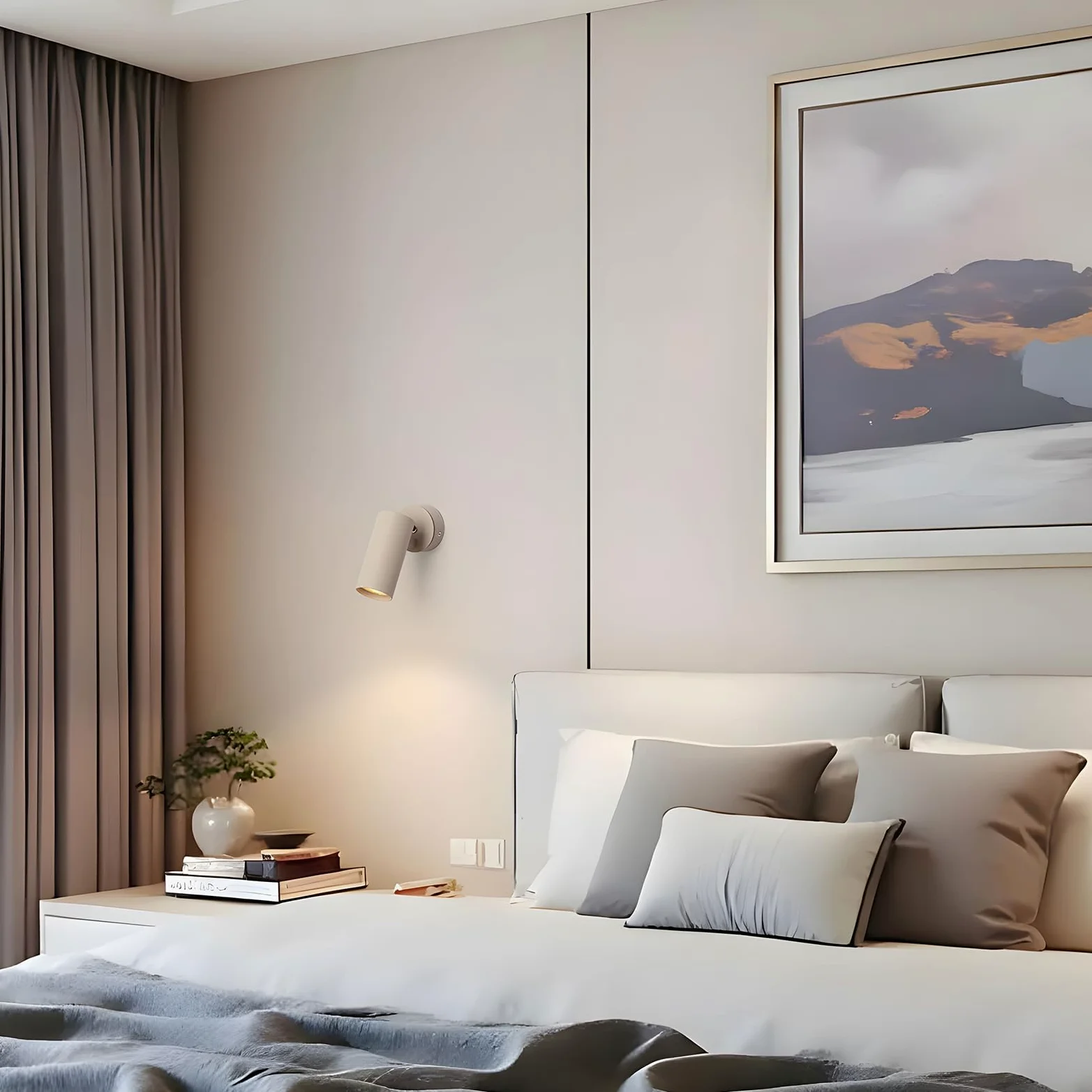DAWALIGHT Plafoniera LED Faretti GU10 5W 3000K Bianco caldo Faretto Orientabile da Parete Luci da Soffitto per Interni Cameretta Soggiorno Camera da Letto, Grigio sabbioso, Alluminio