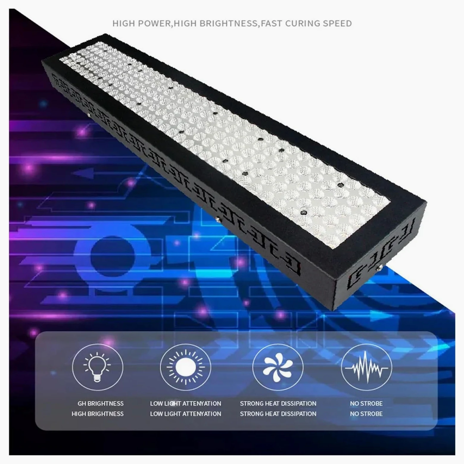 Lampada per polimerizzazione in resina UV, Lampada di polimerizzazione colloidale UV da 2000 W 405 nm 365 nm 395 nm for la stampa di etichette for stampa di etichette a polimerizzazione in resina LED