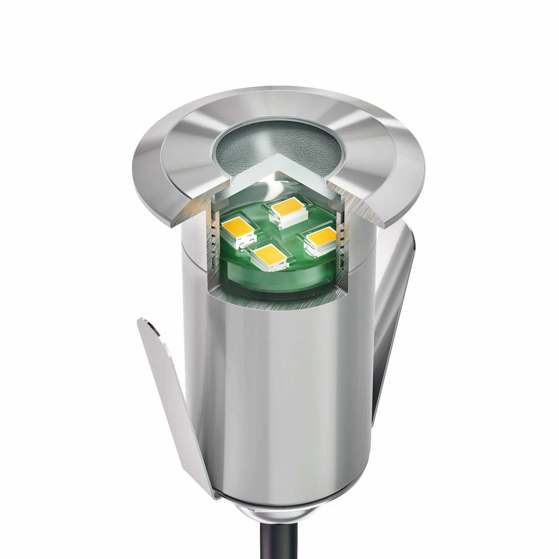 ledscom.de 10 pz Lampada da incasso a pavimento LED GLOX per esterni, IP67, alluminio, rotonda, Ø 35 mm, bianco, opaco
