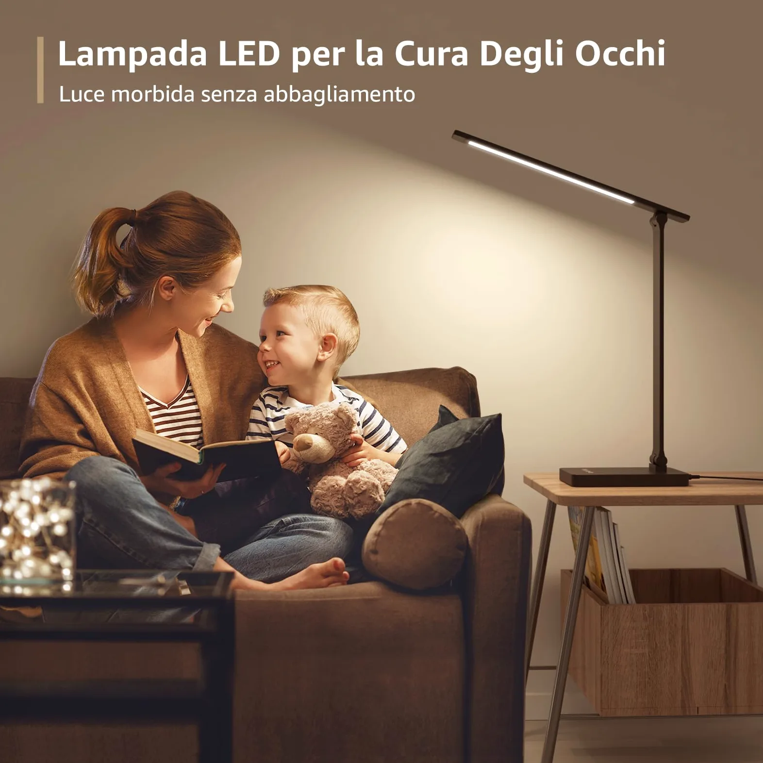 Lepro Lampada da Tavolo LED 15W, Lampada da Scrivania USB Ricaricabile, 3 Colori e 5 Livelli di Luminosità, Dimmerabile, Luce da Lettura Protezione degli Occhi per Ufficio, Camera, Nero