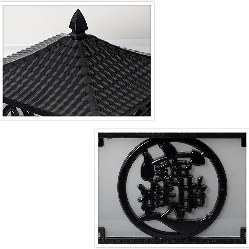 Palo Luce Luci da Esterno Quadrate in Alluminio Lampada Colonna Impermeabile per Cancello Giardino Pilastro in Vetro per Patio, Cortile, Paesaggio Esterno Giardino(Black,40cm)