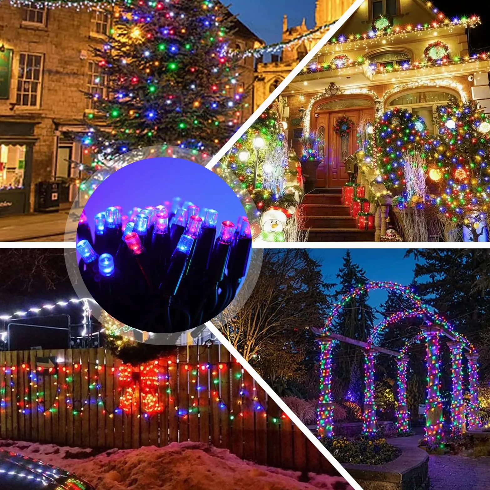 2 luci LED da 10 m, per esterni, catena di luci per albero di Natale, catena luminosa con timer a batteria, 100 LED, 8 modalità, IP67, catena luminosa per esterni e interni, ideali per Natale