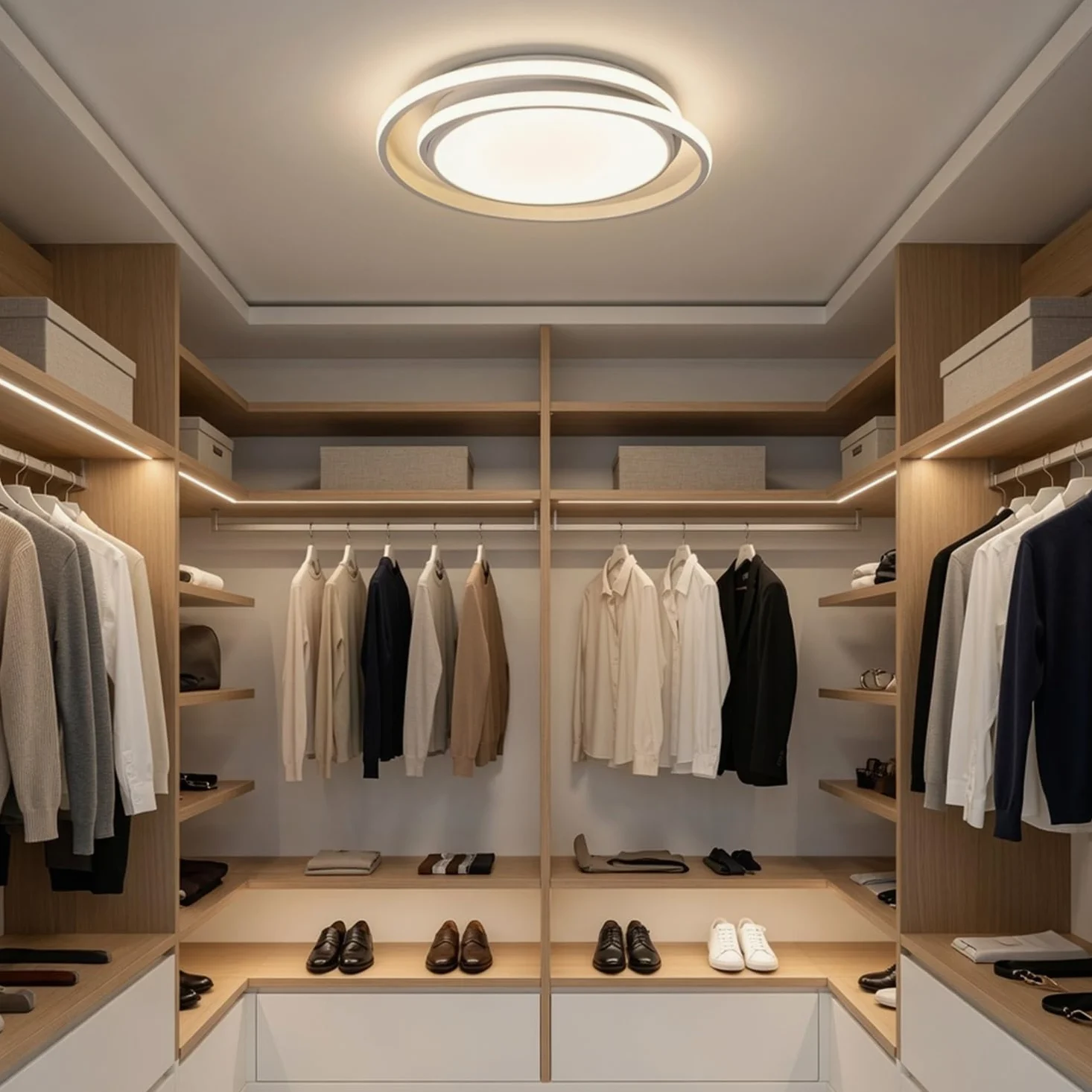 TOT ELECTRIC Plafoniera LED Rotonda 65W da Soffitto Design Moderno Bianco | Luce Naturale, Fredda, Calda, Per Camera e Cucina, Forma a Cerchio, Risparmio Energetico, Installazione a Soffitto