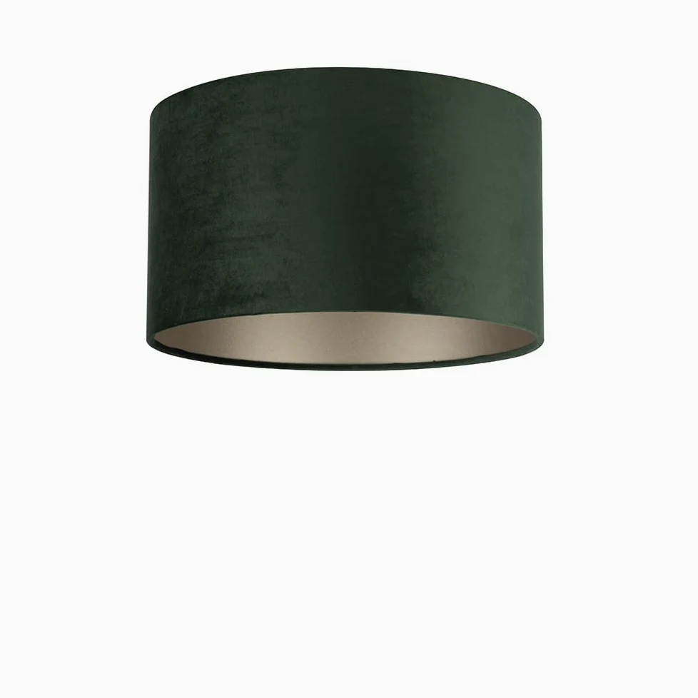 Uniqq Paralume in velluto verde scuro, Ø 35 cm, altezza 20 cm