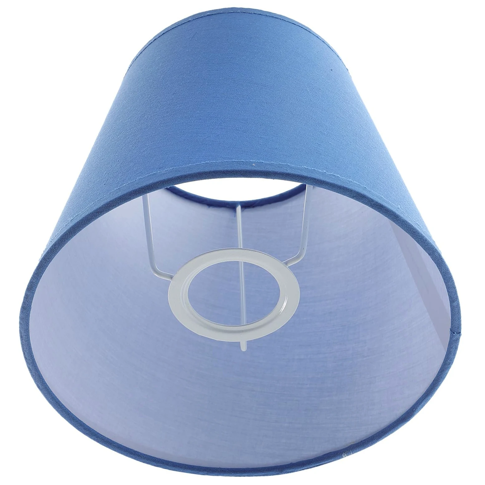 Paralume per Lampada da Tavolo e Sospensione E27 di Lino Azzurro Copertura Leggera a Forma Cilindrica per Soggiorno Camera da Letto e Ufficio Design Moderno e Luce Morbida