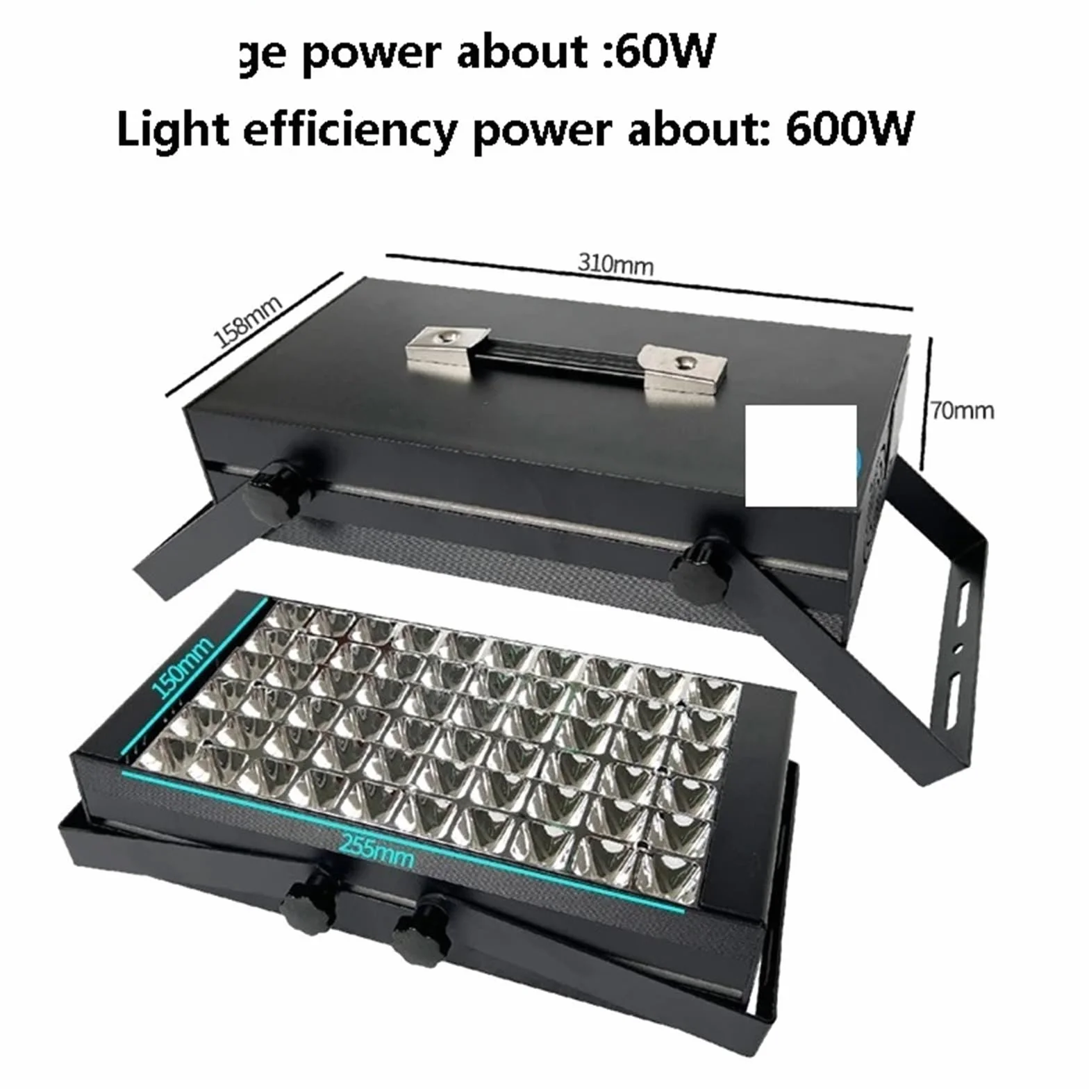 Lampada uv resina, Lampada for polimerizzazione UV ad alta resistenza 395nm 405nm 365nm LED Olio verde Stampa 3D Pasta acrilica Riparazione Colla for resina fai da te Colla for pellicola(405nm,600W)