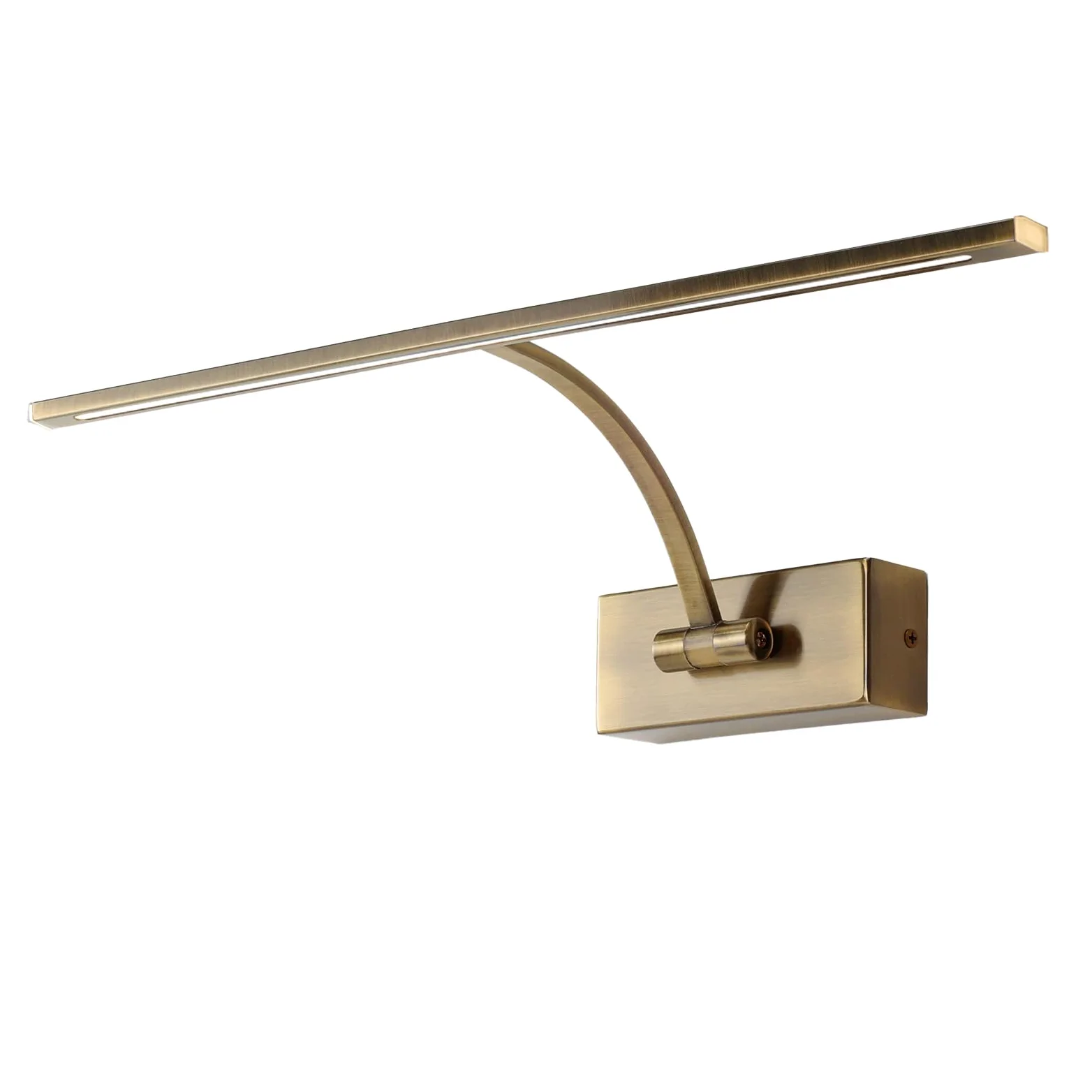 Alpinaluz Applique da parete LED per illuminazione di quadri, specchi e mobili, 8 W, 455 mm, luce calda 2700 K, angolo regolabile, acciaio con finitura bronzo invecchiato, driver KGP integrato
