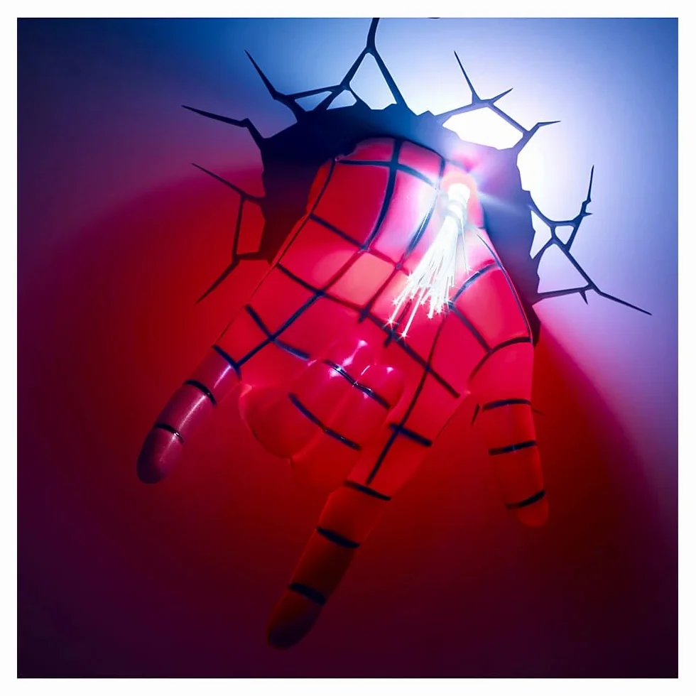 3D Light FX, luce LED da parete con decorazione 3D con la mano di Spider-man, il supereroe Marvel