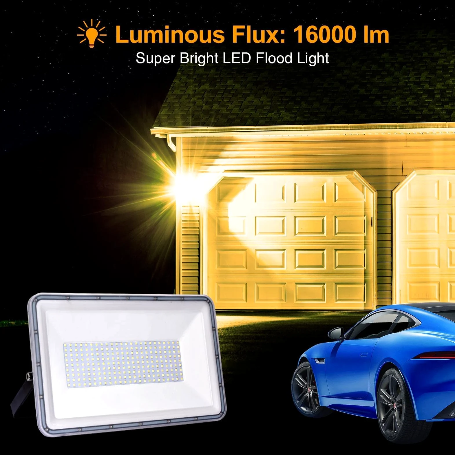 Proiettore LED da 100 W per Esterni, Proiettore Impermeabile Ip67, Faretto Industriale di Sicurezza, Proiettore per Esterni, Lampada da Parete da Lavoro per Cortile, Giar,
