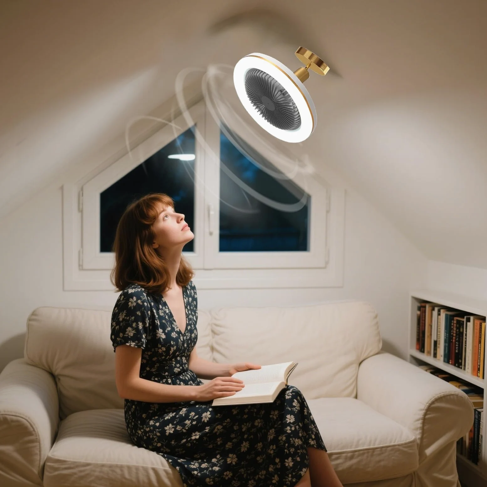 Ventilatore da Soffitto con Luce e Telecomando, E27 Plafoniera LED con Ventilatore da Soffitto Silenzioso,30W Dimmerabile 3000K/4000K/6000K, per Cucina Camera da Letto Bagno, Tempismo