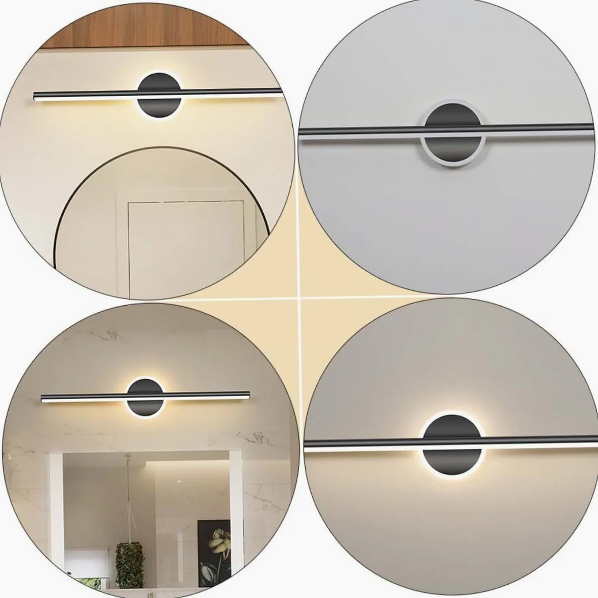 TEHAUX Lampada LED Specchio Bagno Luce da Muro in Alluminio e Ferro per Bagno Luci a Specchio Installazione Orizzontale o Verticale