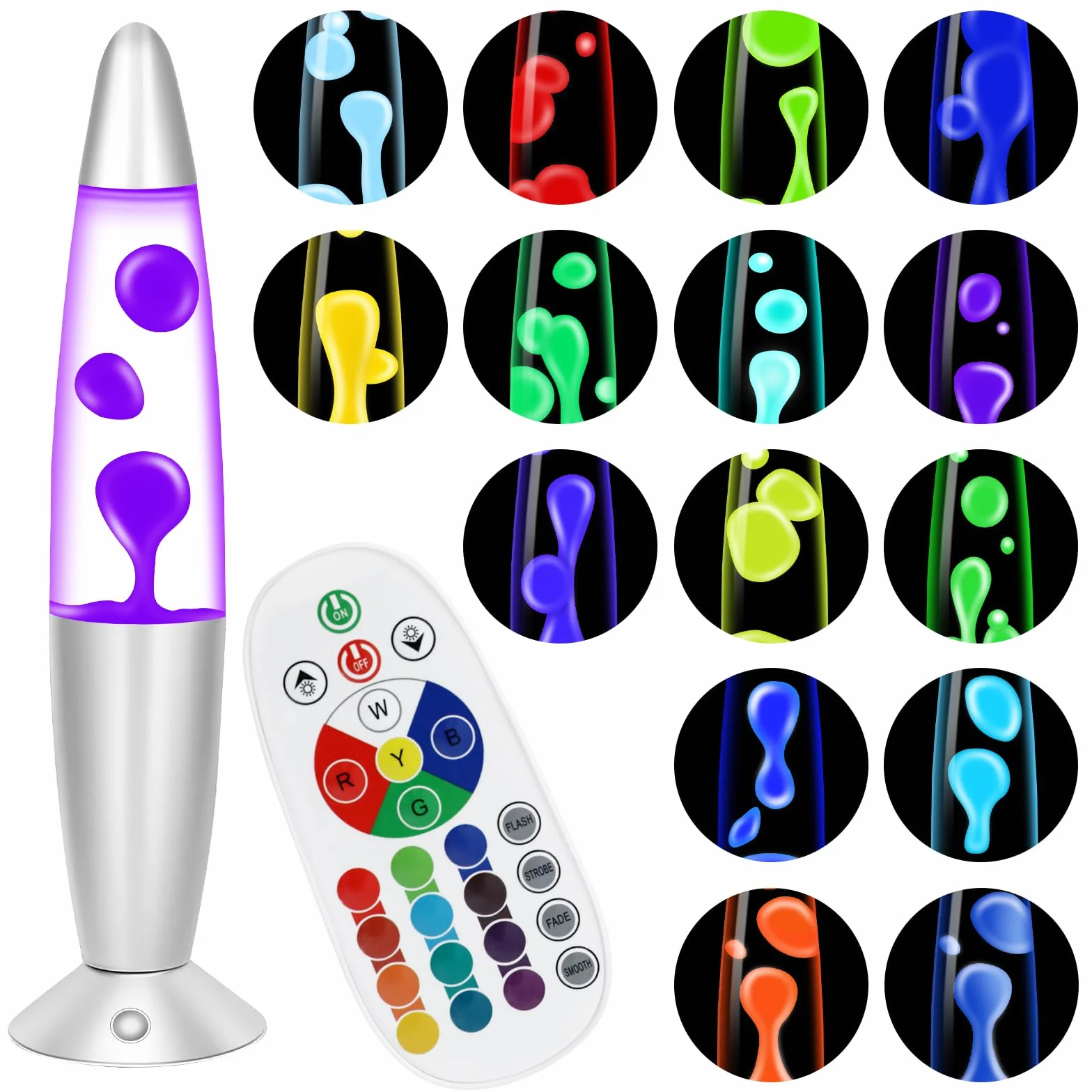 17 Colori Lampada a Movimento Liquido 34cm con Telecomando per Bambini Adulti Decorazione di Casa, Camera da Letto, Ufficio, Regalo per San Valentino Compleanno di Natale