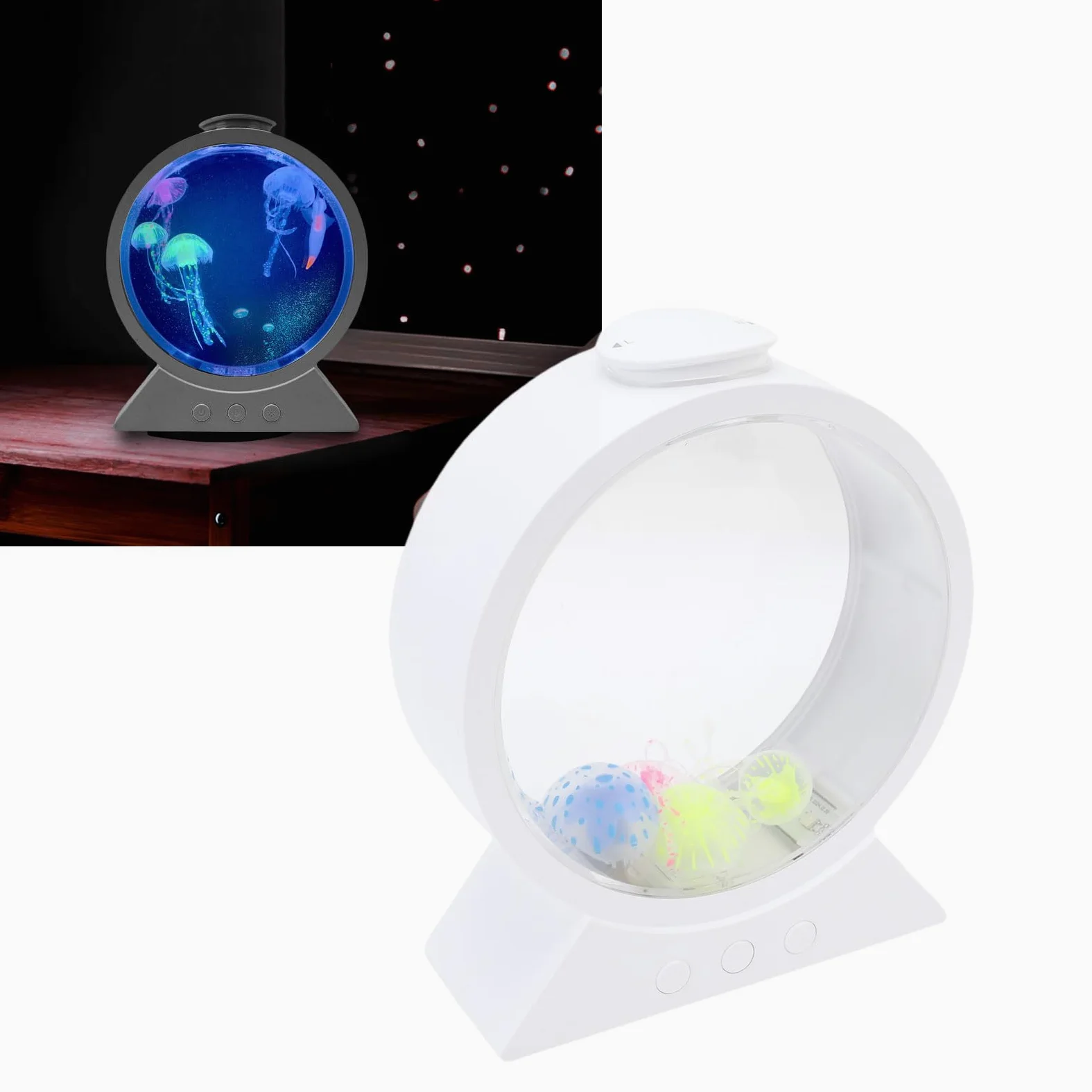 Elprico Lampada per Gelatine, Fritta di Gelatina Fantasy a LED, 7 a Colori Decorazioni per Lampada da Tavolo Jellyfish, Lampada da Notte di Rotonde per Bambini Grandi Regali per Bambini