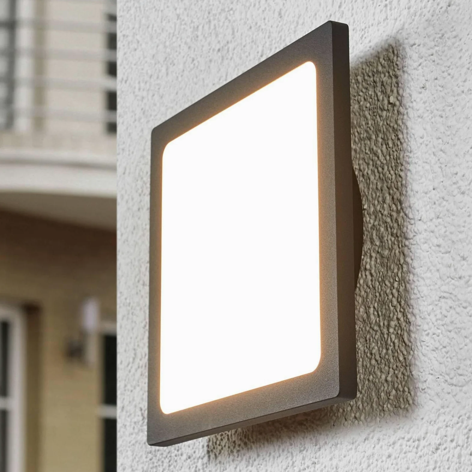 Lucande Plafoniere LED (Moderno) colore Nero, in Alluminio lampadina inclusa lampada da esterni per giardino terrazzo balcone e casa plafoniera